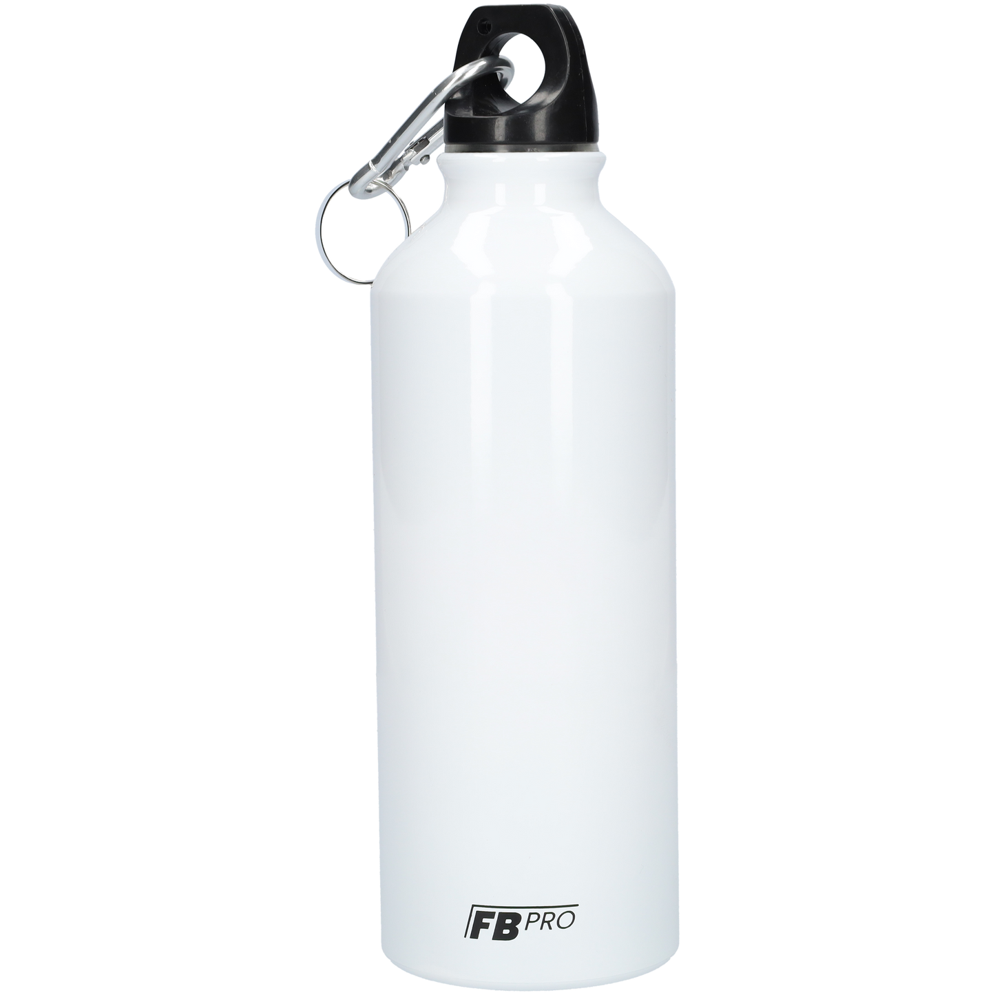 Aluminium drinkfles met o-dop - Waterfles - 500 ml - Met handige karabijnhaak - Modern design - Wit