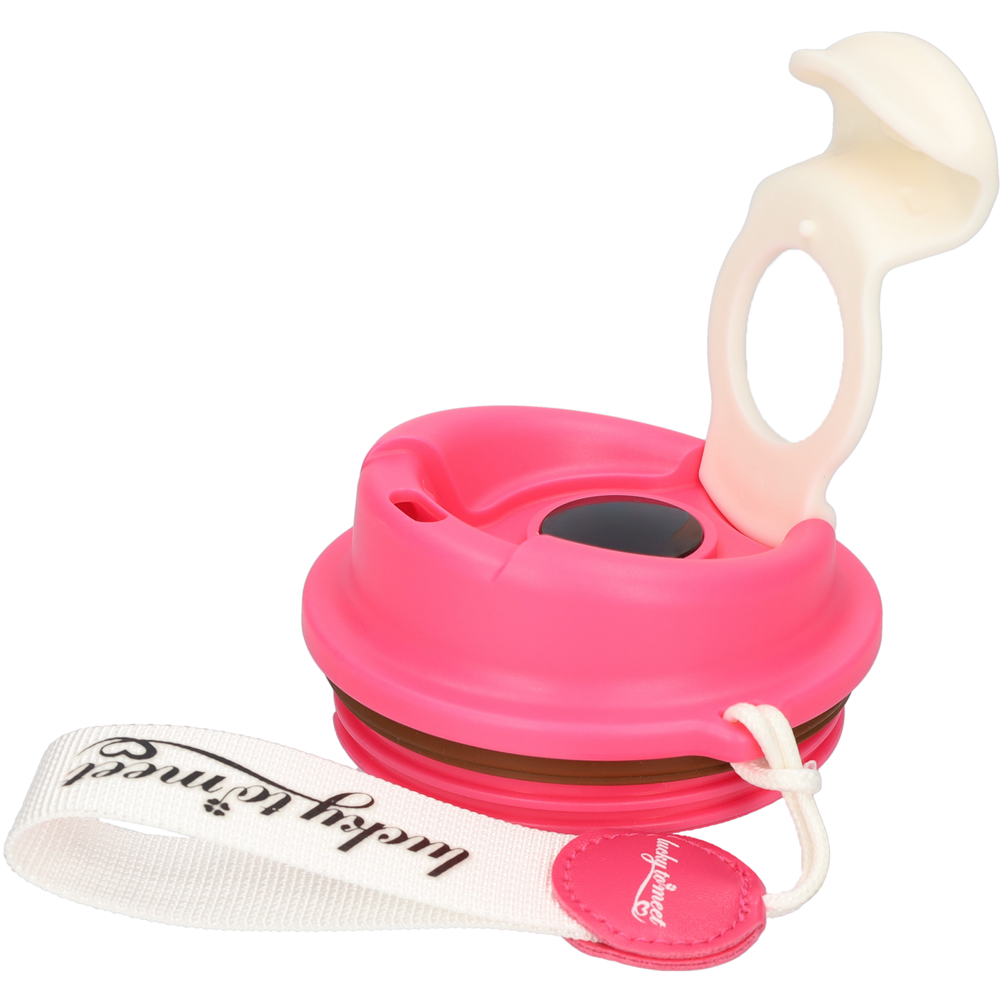 RVS Thermosfles - Dubbelwandig - Heeft LED gradenmeter - Roze / Wit