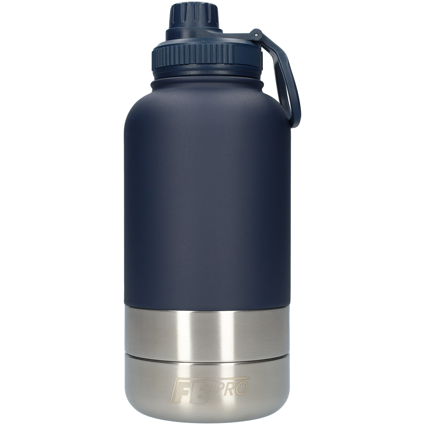 Honden drinkfles met voerbakken - RVS Fles - BPA vrij - 1 Liter - Donker Blauw