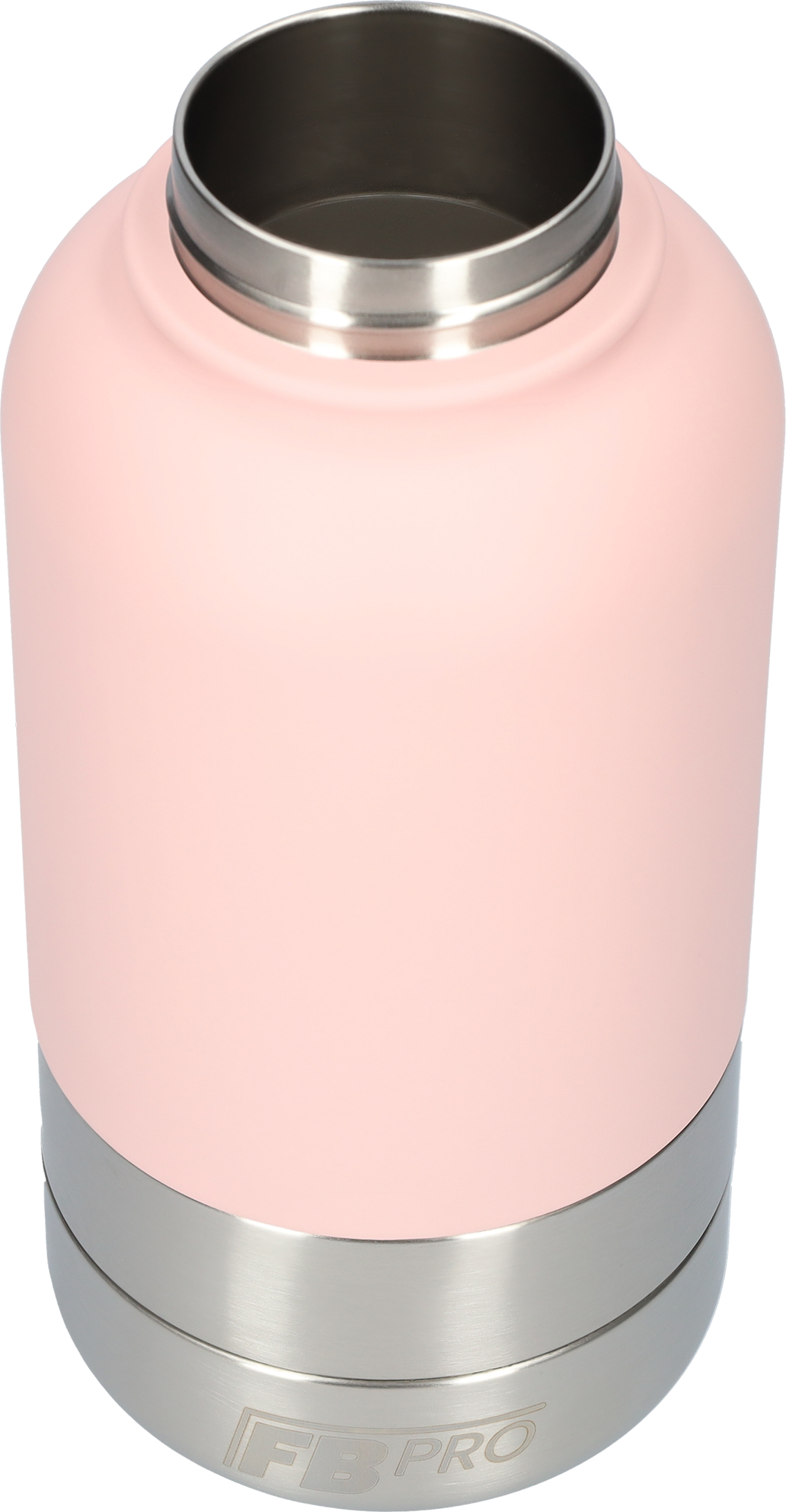Honden drinkfles met voerbakken - RVS Fles - BPA vrij - 1 Liter - Met handvat - Roze