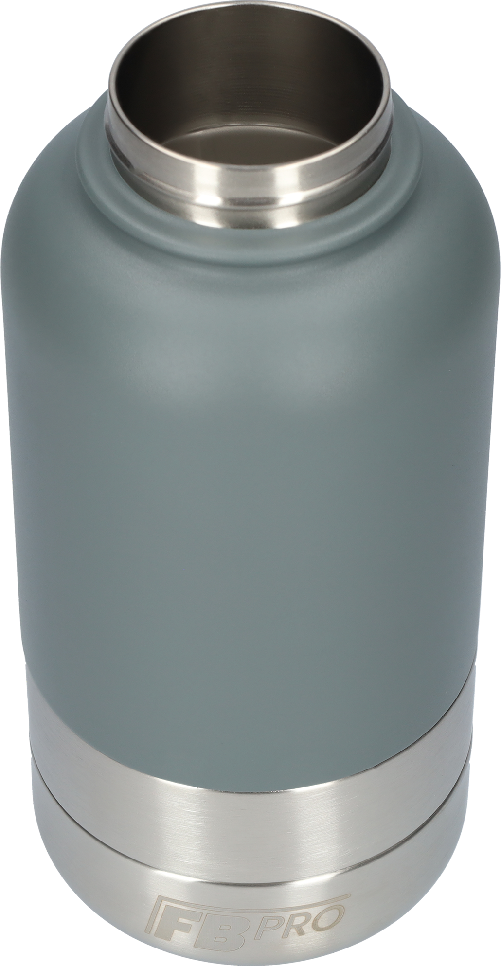 Honden drinkfles met voerbakken - Thermosfles - RVS Fles - BPA vrij - 1 Liter - Grijs