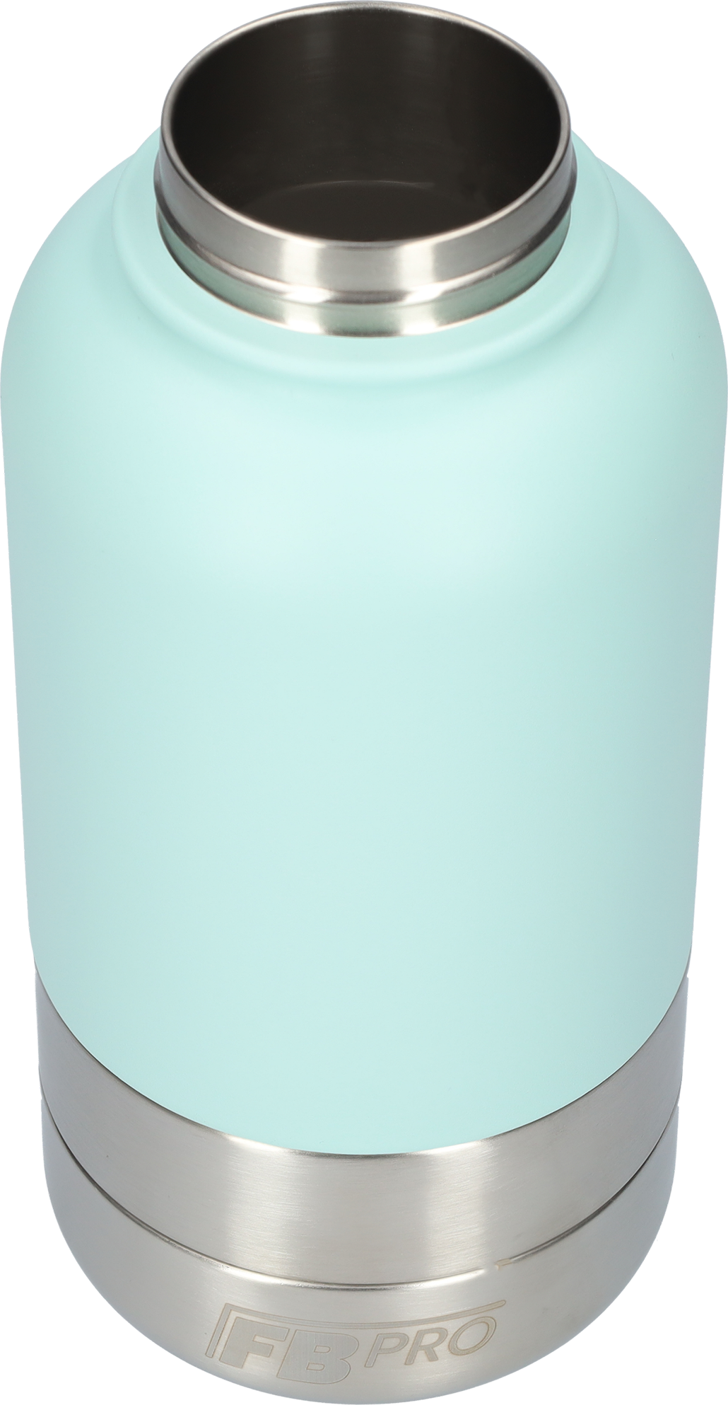 Honden drinkfles met voerbakken - RVS Fles -BPA vrij - 1 Liter - Met handvat - Licht Blauw