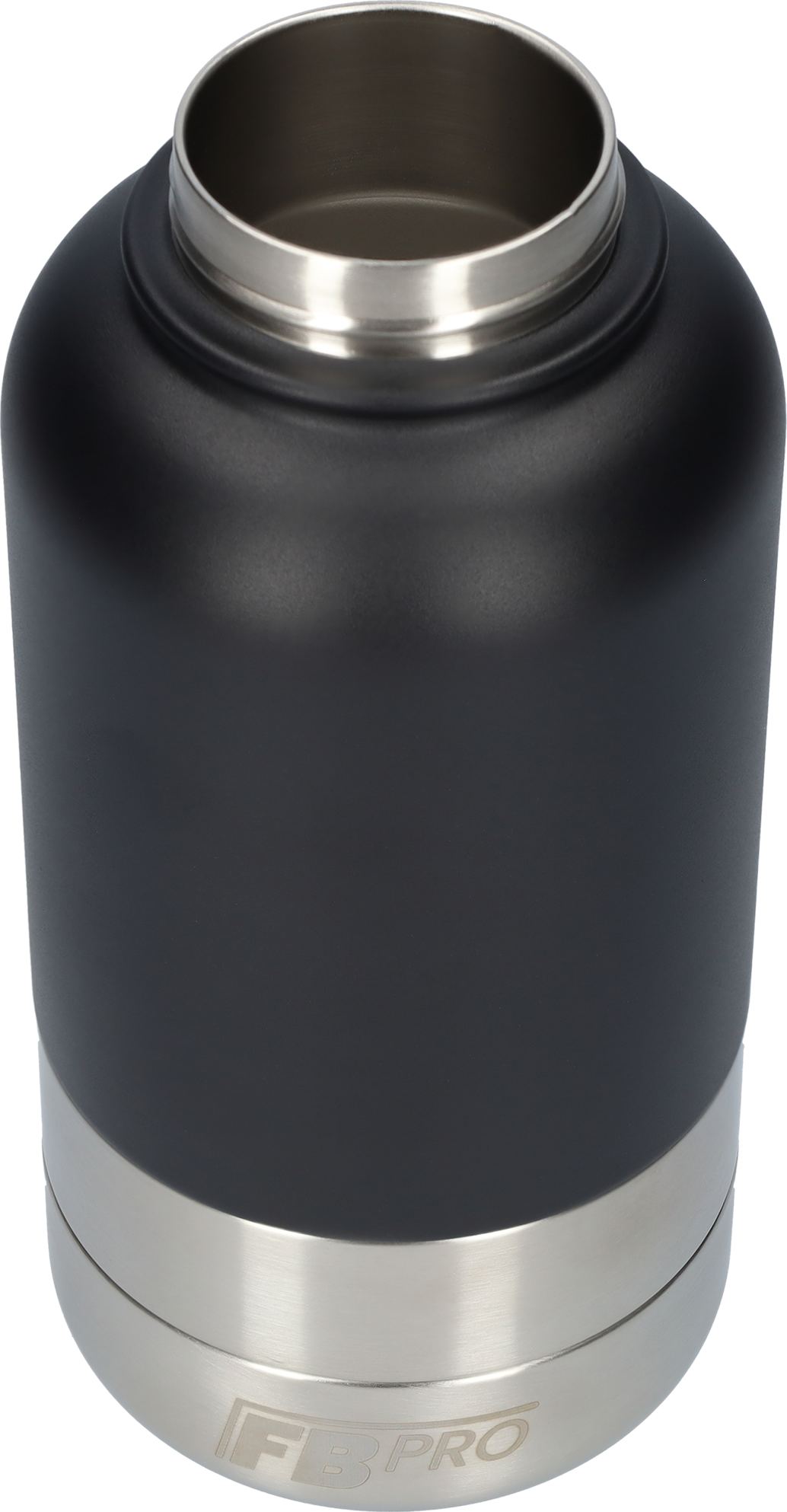 Honden drinkfles met voerbakkens - RVS Fles -BPA vrij - 1 Liter - Met handvat - Zwart