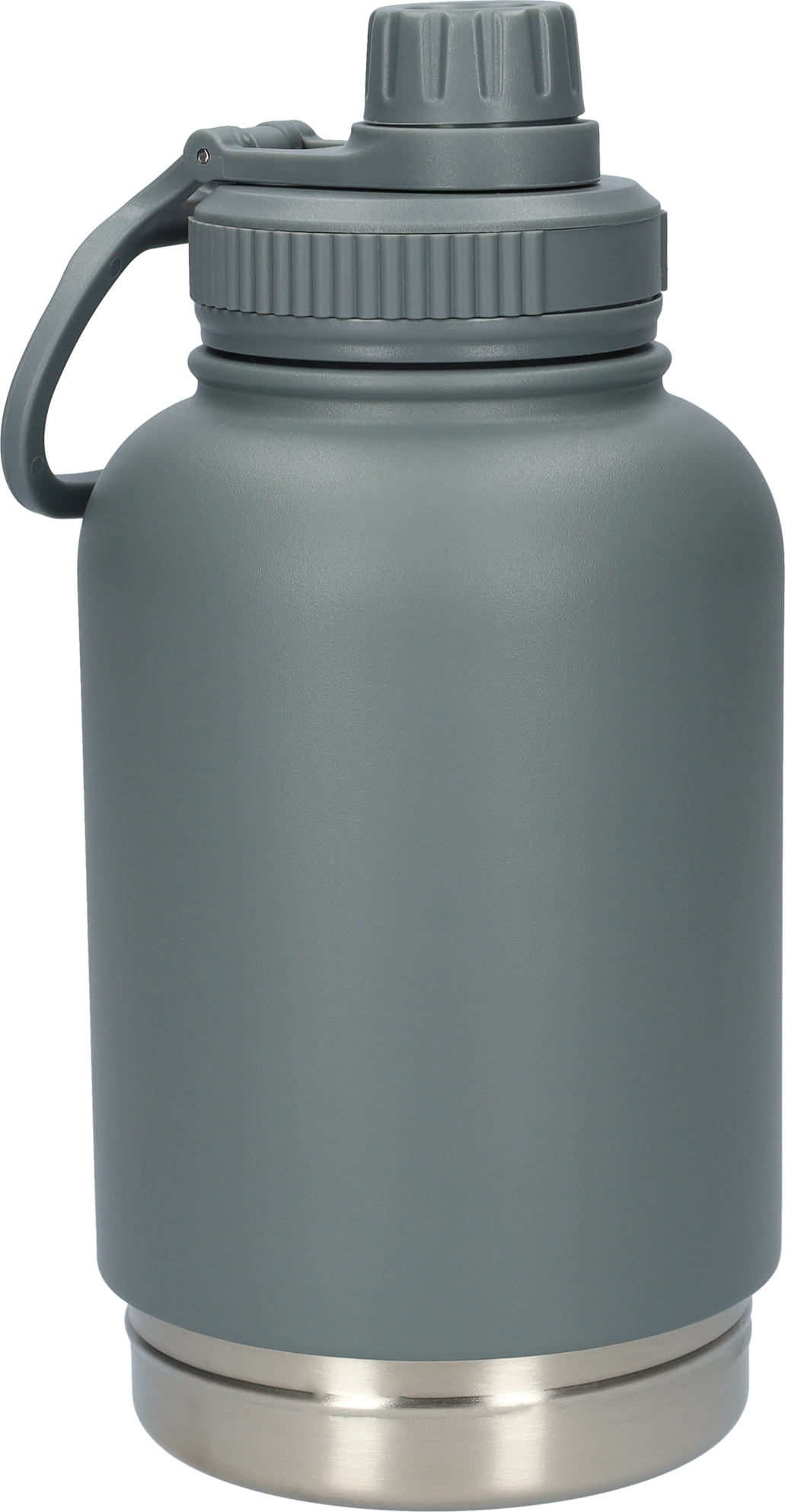 Honden drinkfles met voerbakken - Thermosfles - RVS Fles - BPA vrij - 1 Liter - Grijs