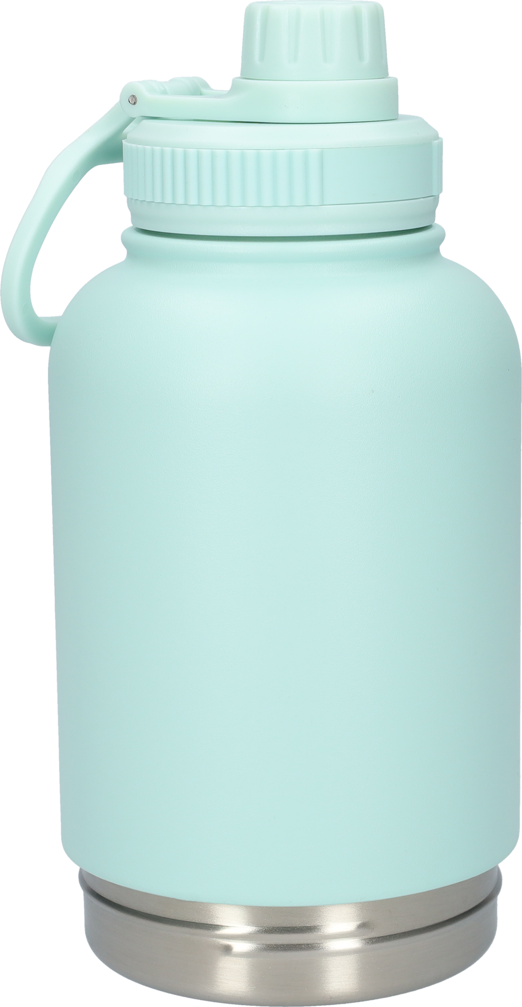 Honden drinkfles met voerbakken - RVS Fles -BPA vrij - 1 Liter - Met handvat - Licht Blauw