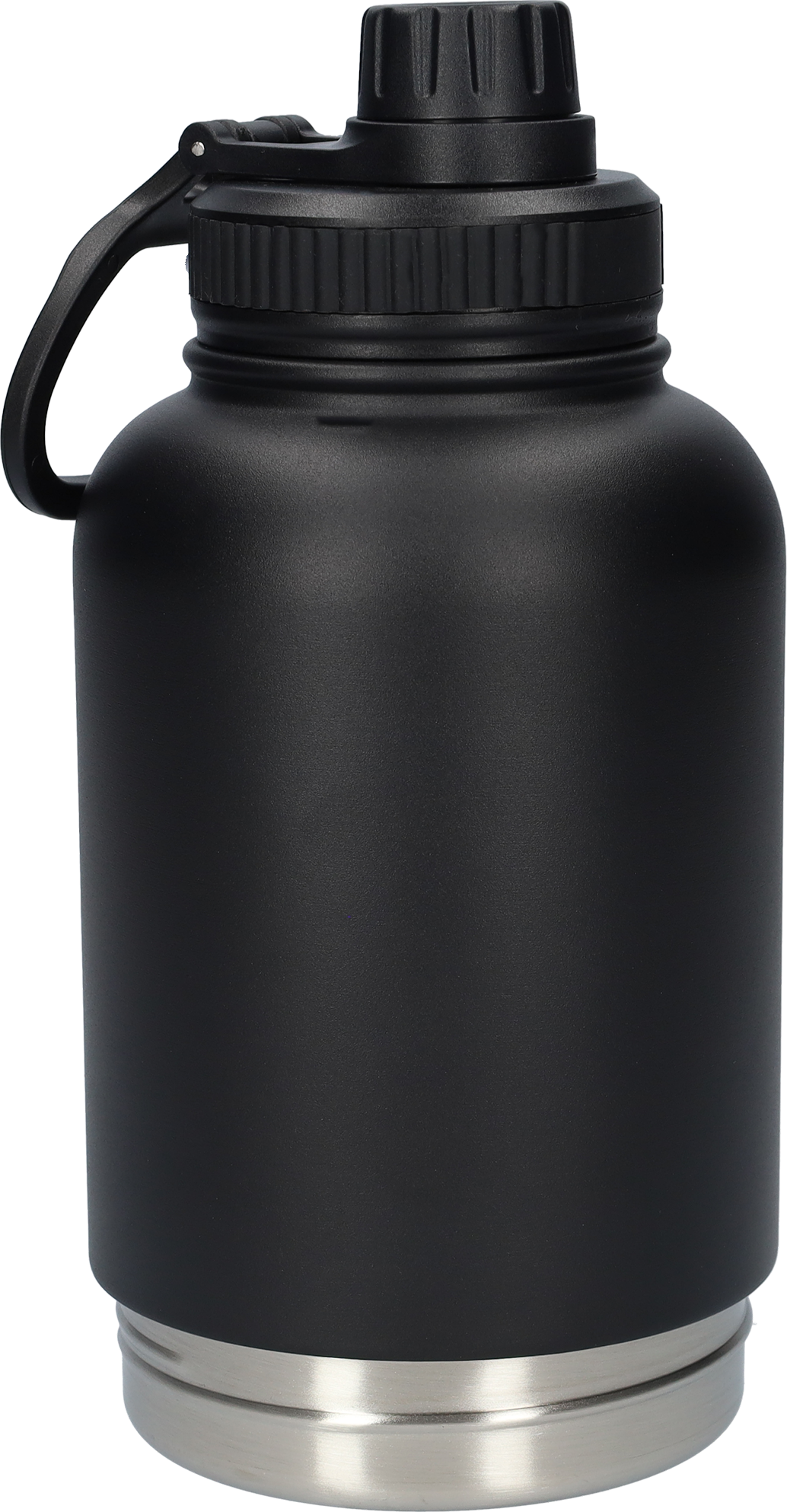 Honden drinkfles met voerbakkens - RVS Fles -BPA vrij - 1 Liter - Met handvat - Zwart