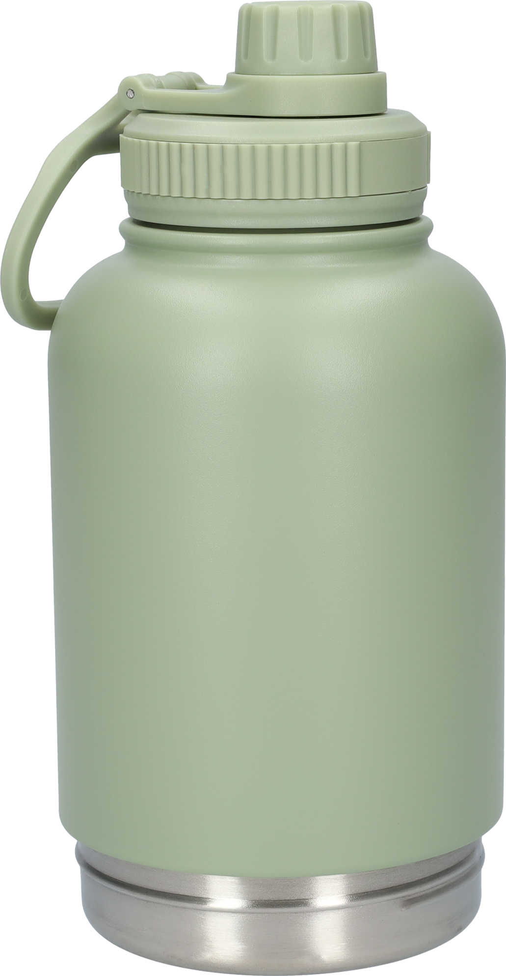 Honden drinkfles met voerbakken - RVS Fles - Lekbestendige dop - BPA vrij - 1 Liter - Met handvat - Licht Groen