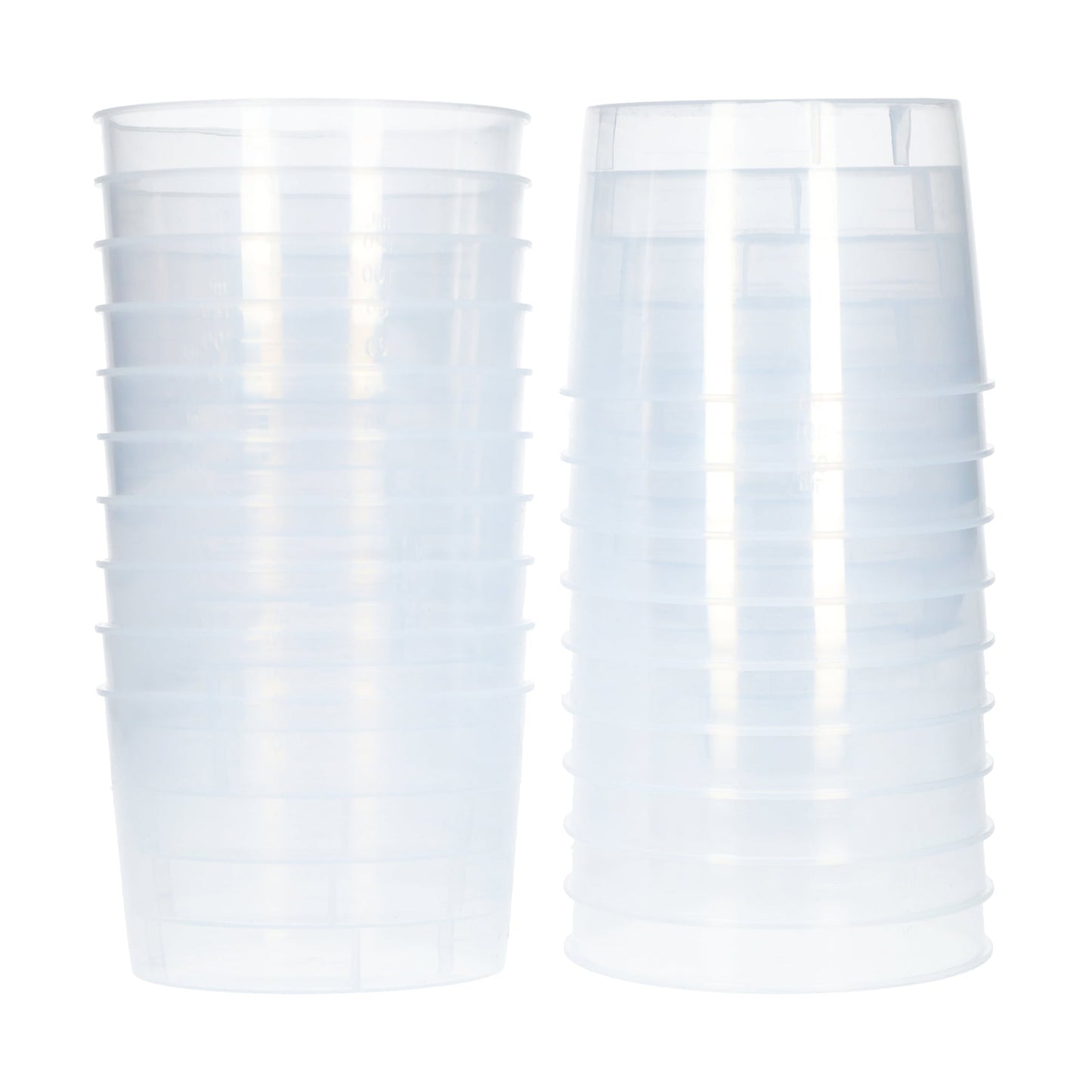 Maatbekers - Plastic bakjes - Plastic bekers met een inhoud van 120ml - Compacte maatbeker - 20 stuks! - Doorzichtig
