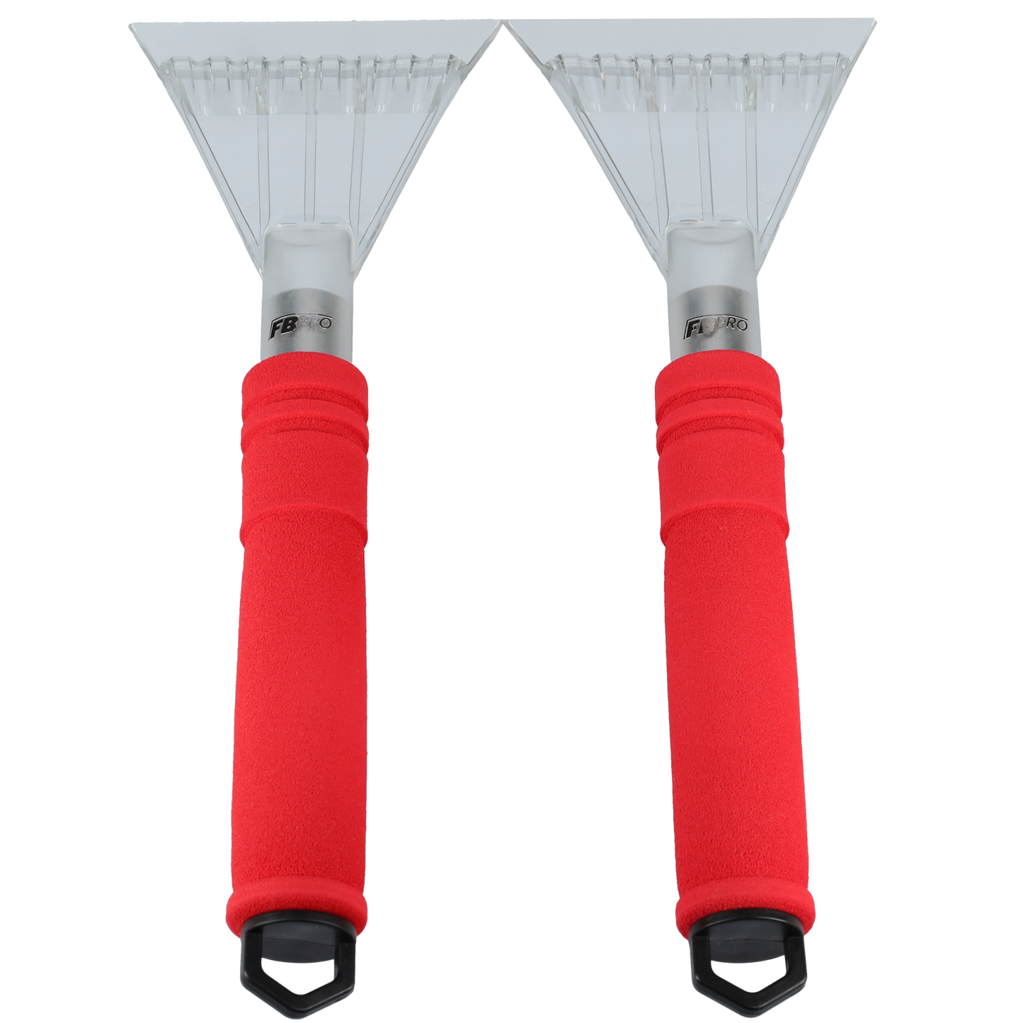 IJskrabber auto - gekleurde krabber - Glaskrabber - Glasschraper - Compact formaat - Past makkelijk in de auto - Set van 2 ijskrabbers - Rood