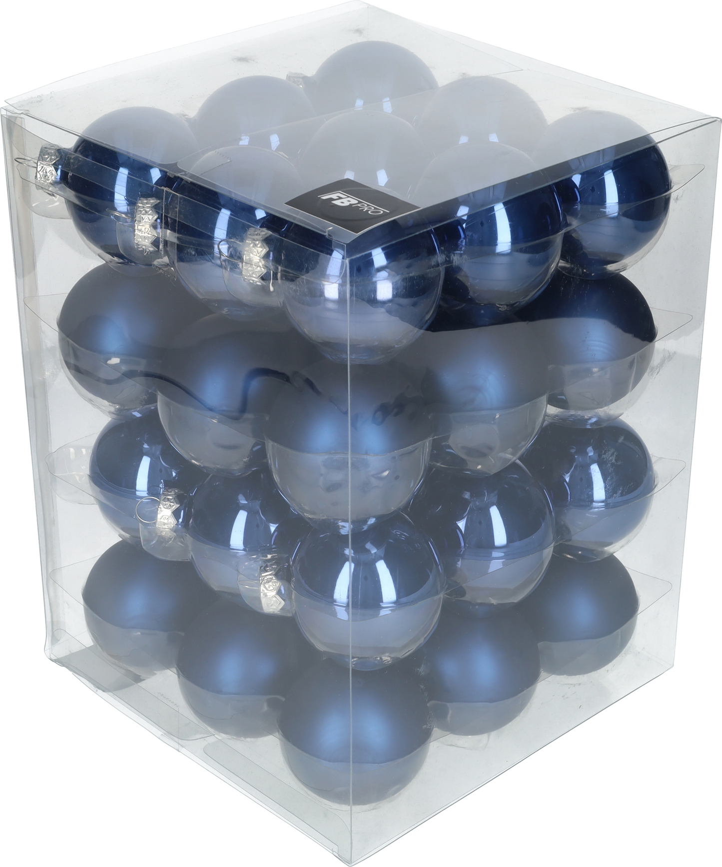 Glazen kerstballen - Set van 36 stuks/60mm - Glas - Night Blue - Blauw/Donkerblauw