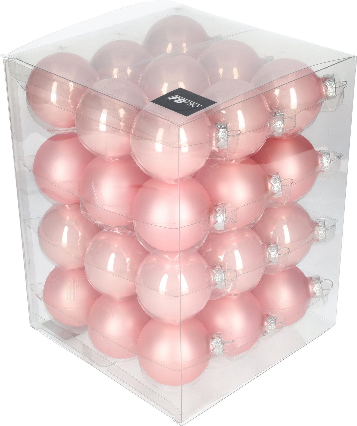 Glazen kerstballen - Set van 36 stuks/60mm - Glas - Power Pink - Roze