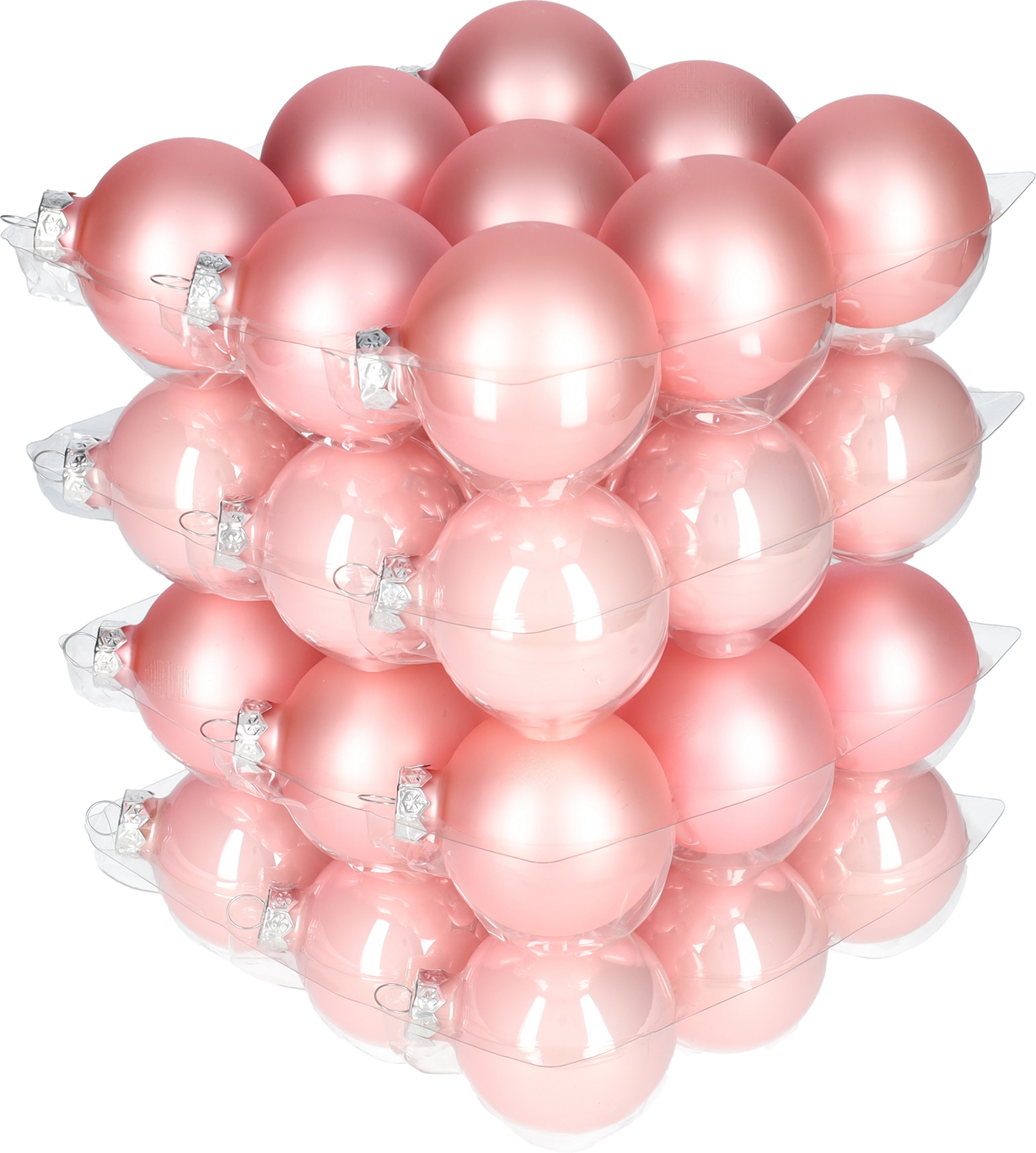 Glazen kerstballen - Set van 36 stuks/60mm - Glas - Power Pink - Roze