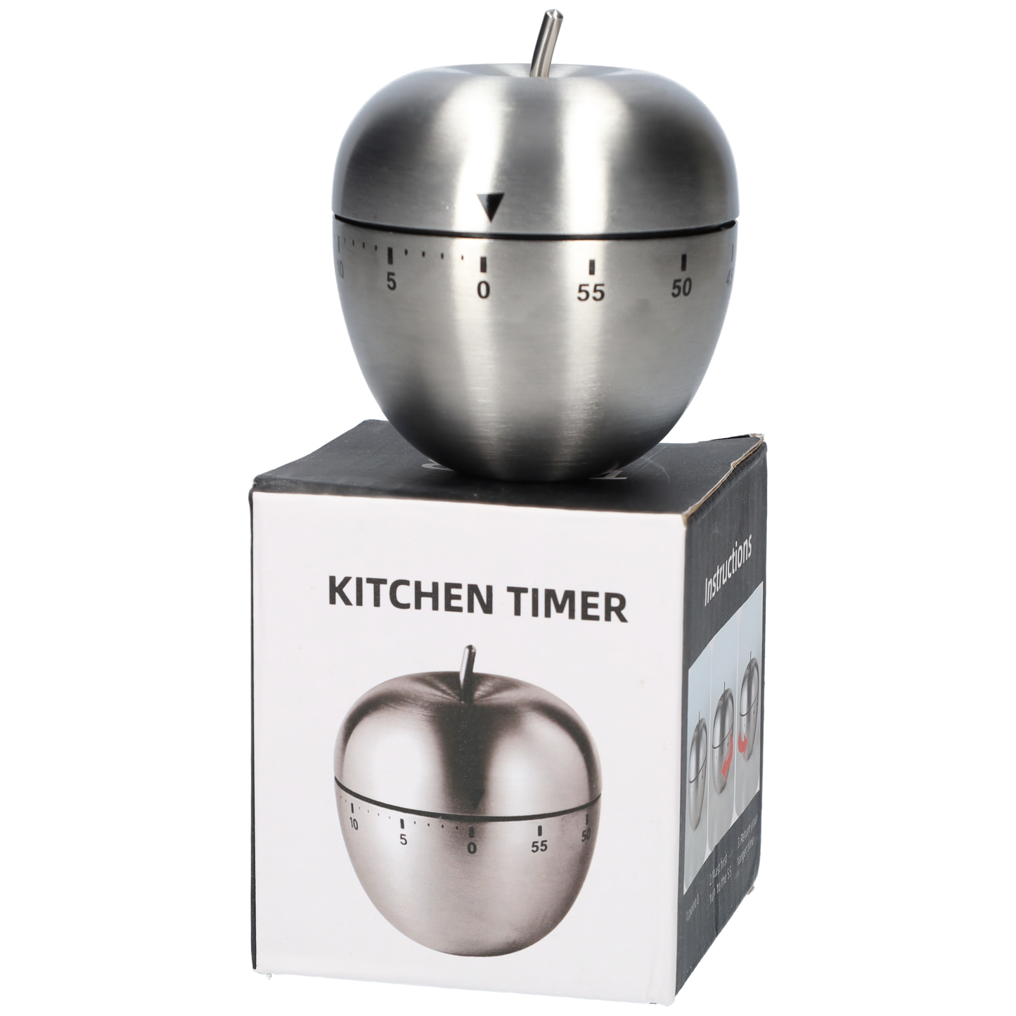 Kookwekker Analoog - Kooktimer - Appelwekker - Time Timer - Apple RVS - Timer - 60 Min - Appel Vorm