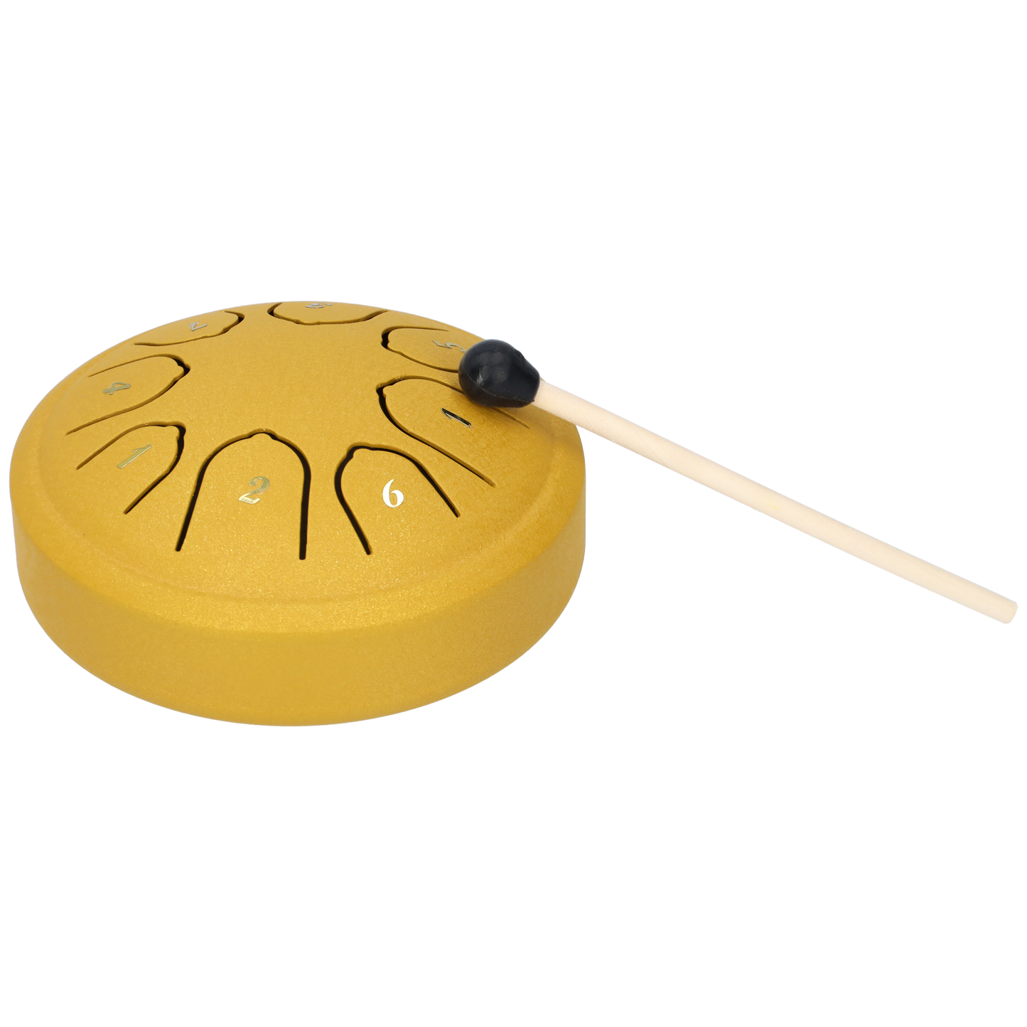 Handpan 4.5 inch, Klankschaal - Met Drumstick - Geel