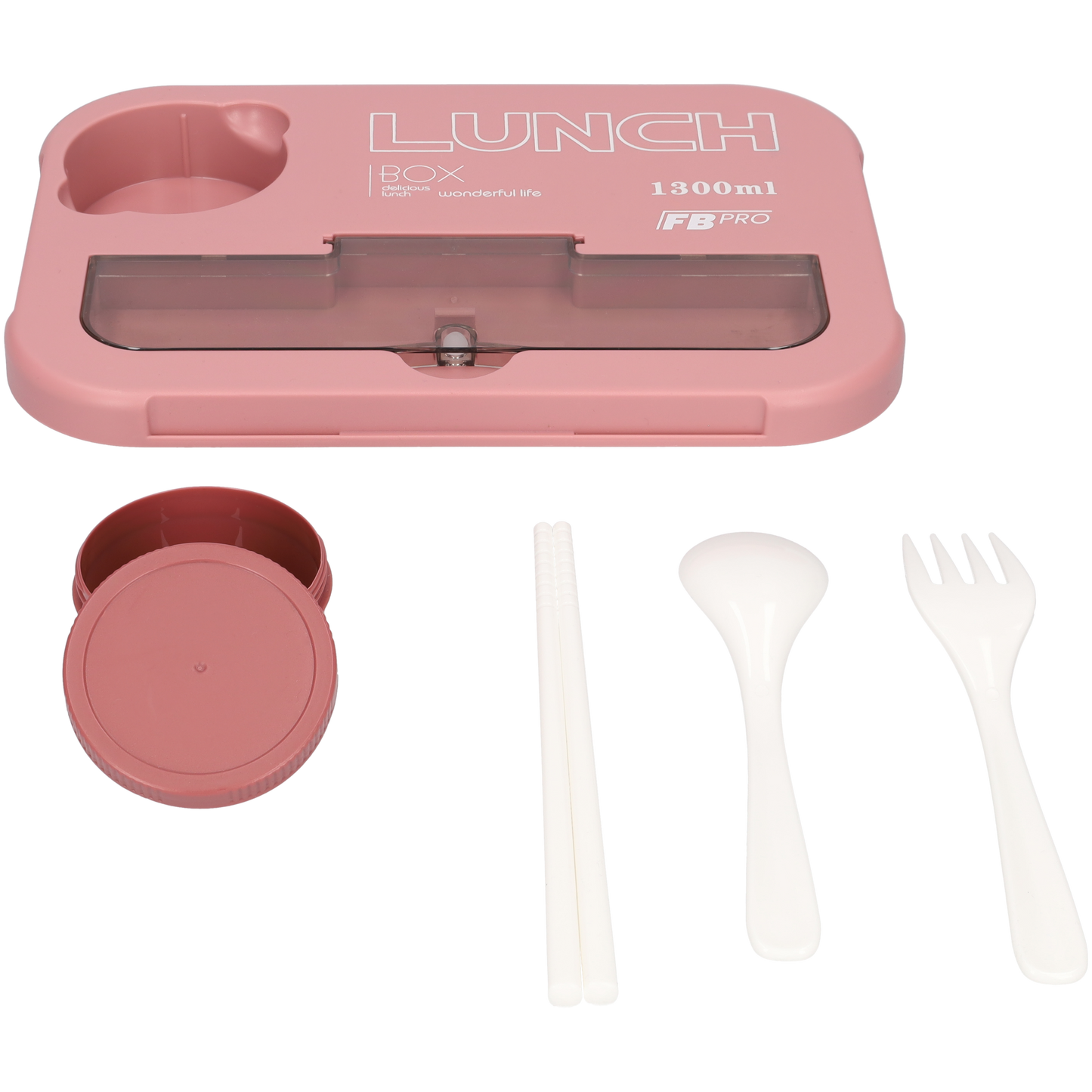 Mooie Lunchbox - BPA vrij - Bentobox - Ook te gebruiken als broodtrommel - Roze - 1300ml
