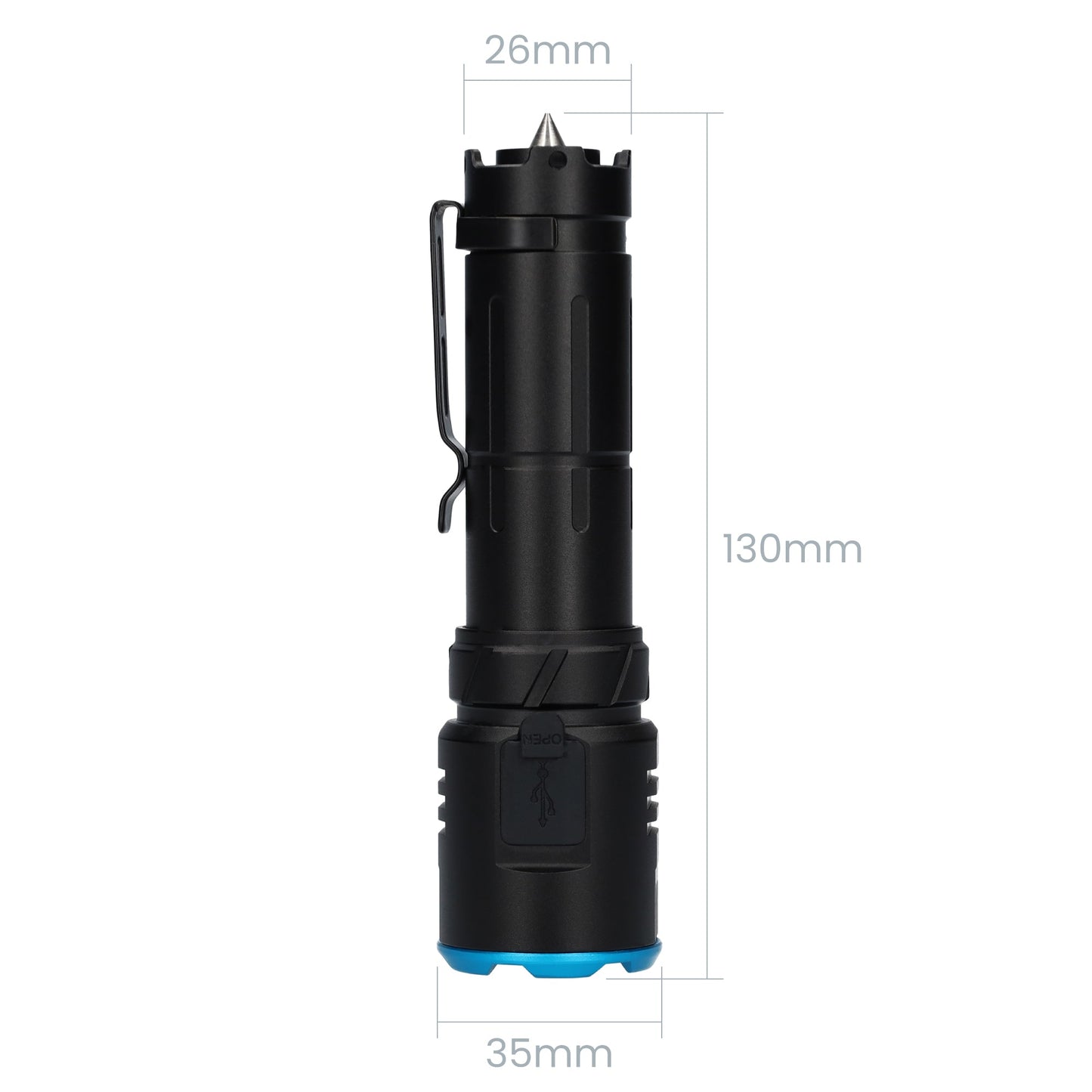 Zaklamp LED - kampeerlamp - Compact formaat - 2000 Lumen - Zwart