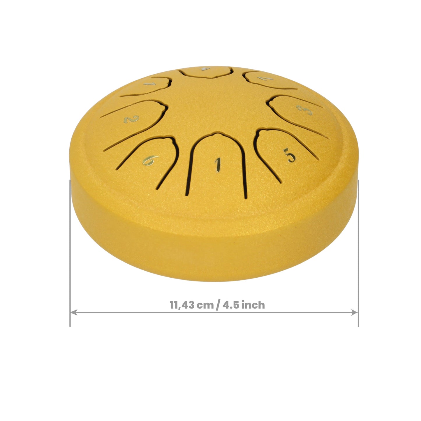 Handpan 4.5 inch, Klankschaal - Met Drumstick - Geel