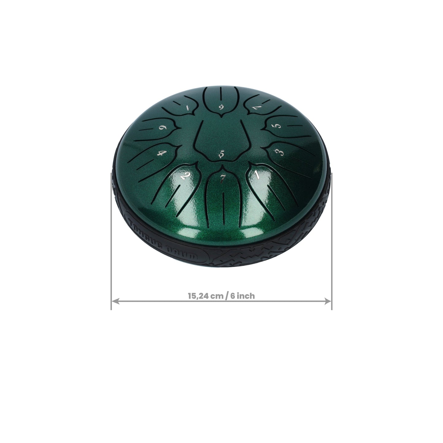 Handpan klankschaal - Medium tongue drum - Regen drum - 15.24 CM / 6 inch diameter - Groen