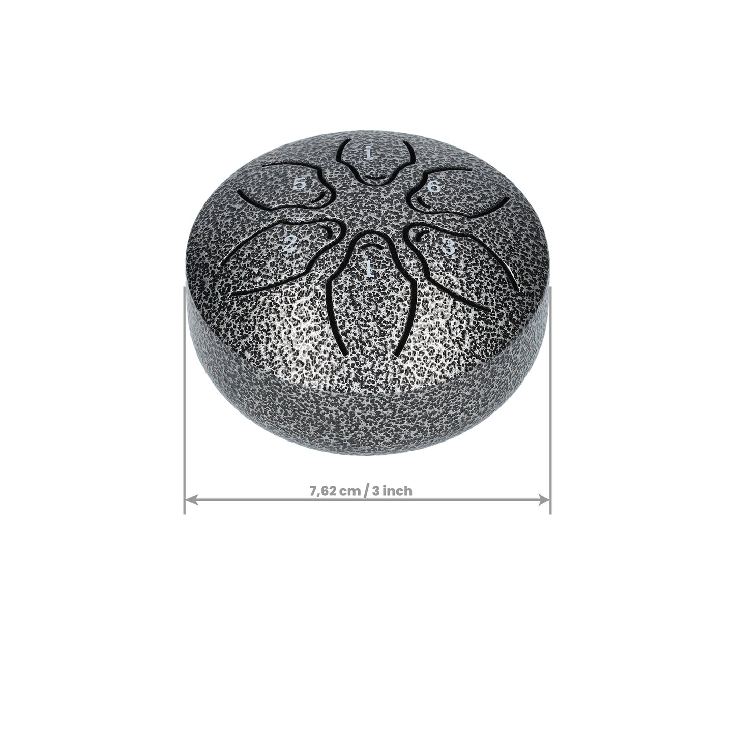 Handpan, Klankschaal, Handpan Drum, Regen Drum - Met Drumstick - Metaal grijs- 3 Inch