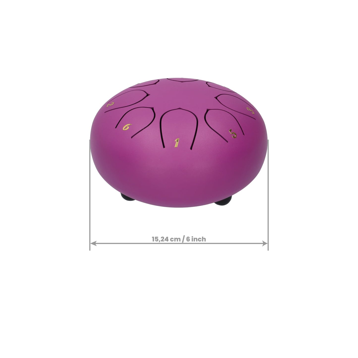Handpan klankschaal met 8 noten - Medium tongue drum - Regen drum - 15.24 CM / 6 inch diameter - Magenta