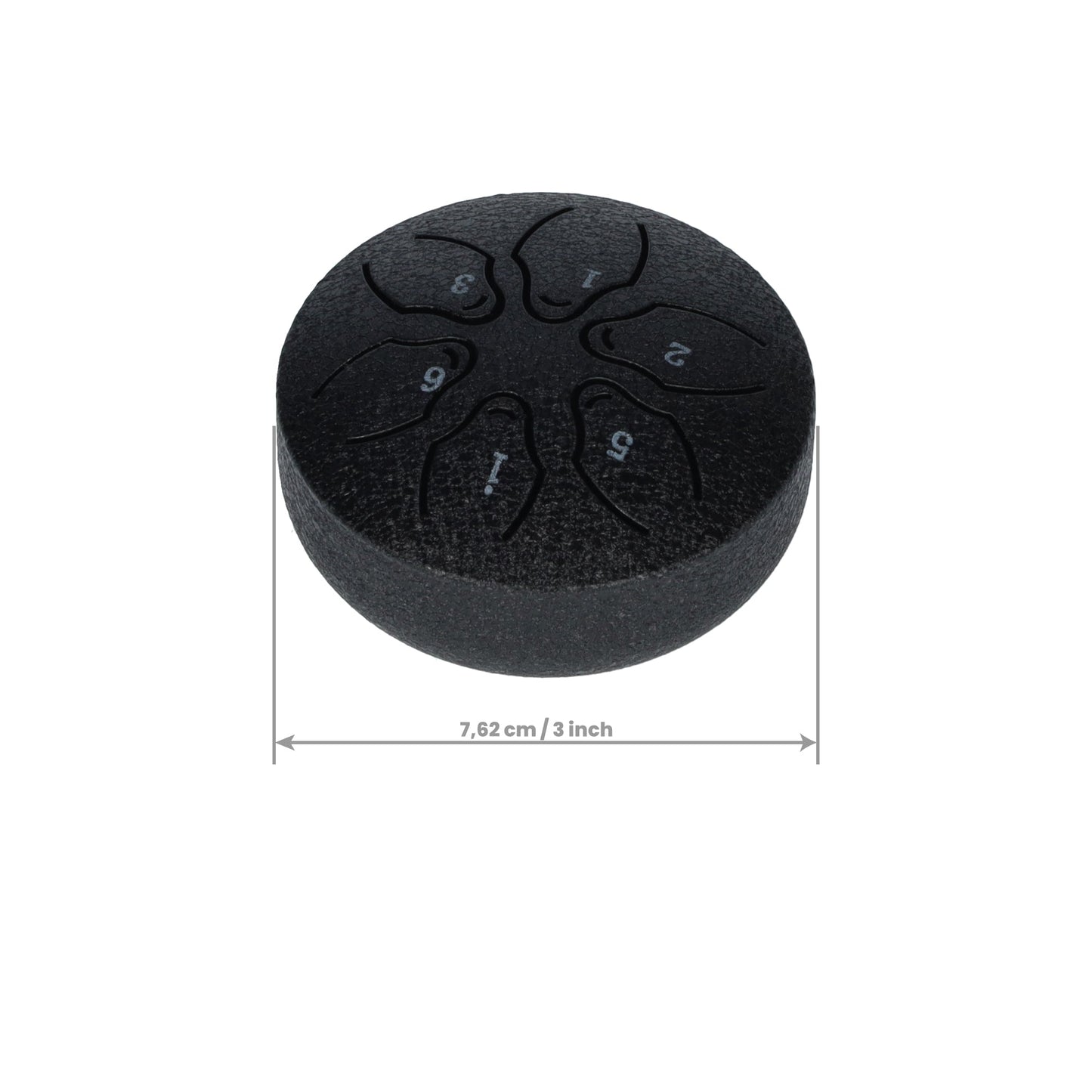Handpan, Klankschaal, Handpan Drum, Regen Drum - Met Drumstick - Zwart - 3 Inch