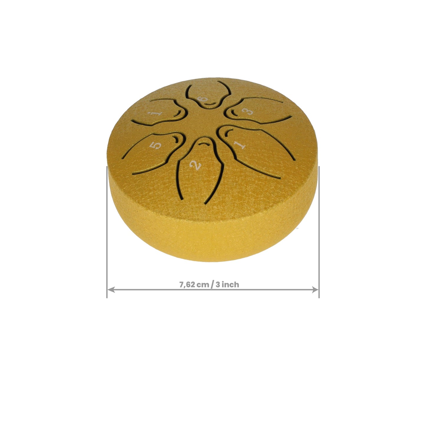 Handpan, Klankschaal - Handpan Drum, Regen Drum - Met Drumstick - Geel - 3 Inch