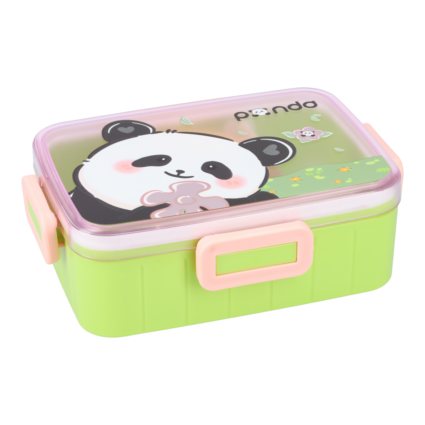 Panda Lunchbox - Lunchbox voor Kinderen - Luchtdichte Lunchboxen - Met Lepel en Extra Bakje - 600ml Opslag - Gemaakt van Plastic Kunststof