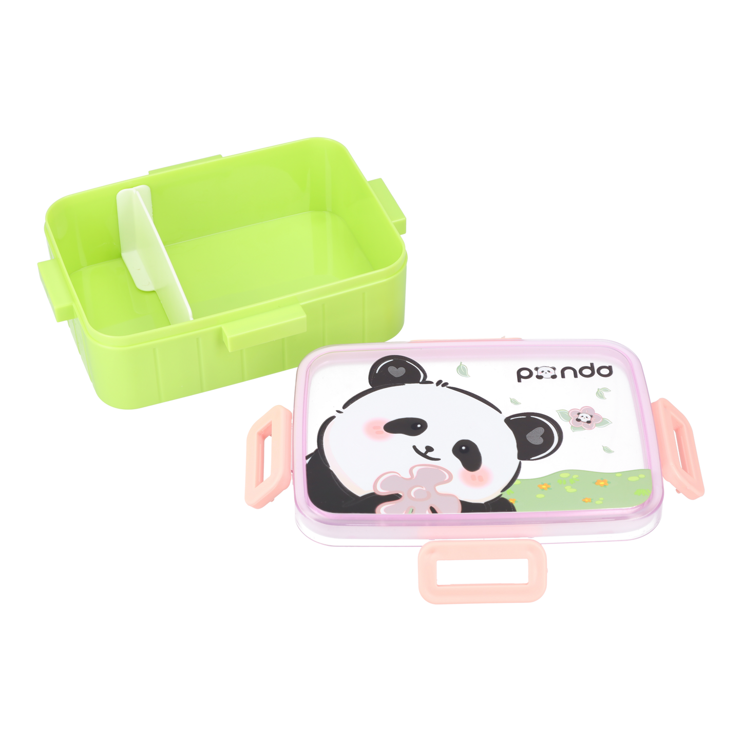 Panda Lunchbox - Lunchbox voor Kinderen - Luchtdichte Lunchboxen - Met Lepel en Extra Bakje - 600ml Opslag - Gemaakt van Plastic Kunststof