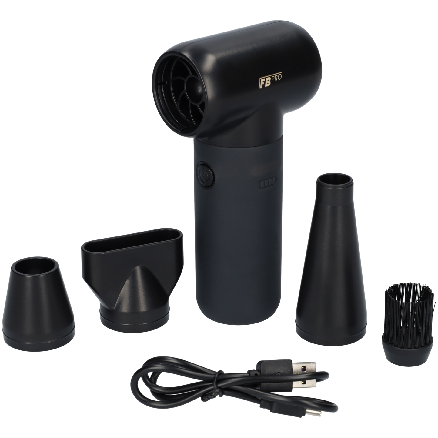 FBT110 - Jet fan - Turbo fan - Dust blower - 4 verschillende opzetstukken! - Zwart