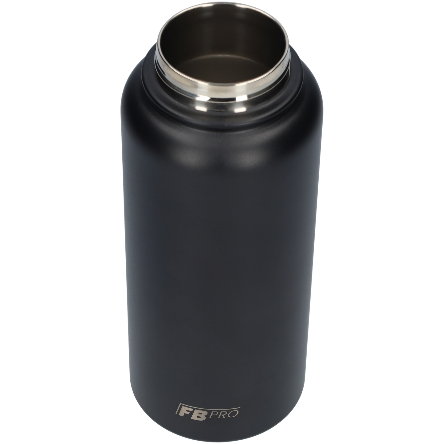 Thermos drinkfles 1 liter met extra dop - Isolerende Waterfles met draaibare drinktuit - Afgewerkt met Poedercoating - Zwart