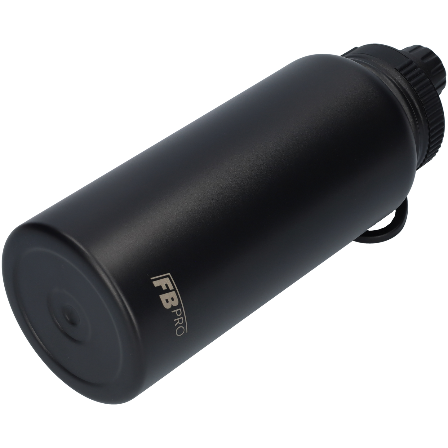 Thermos drinkfles 1 liter met extra dop - Isolerende Waterfles met draaibare drinktuit - Afgewerkt met Poedercoating - Zwart