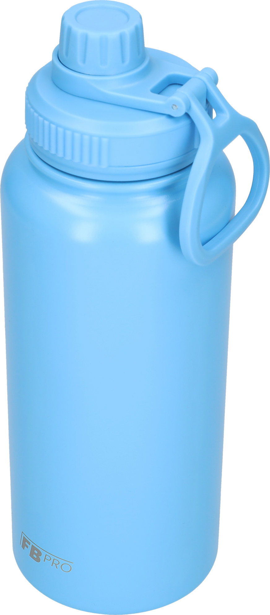 Thermos drinkfles 1 liter met extra dop - Isolerende Waterfles met draaibare drinktuit - Afgewerkt met Poedercoating - Lichtblauw