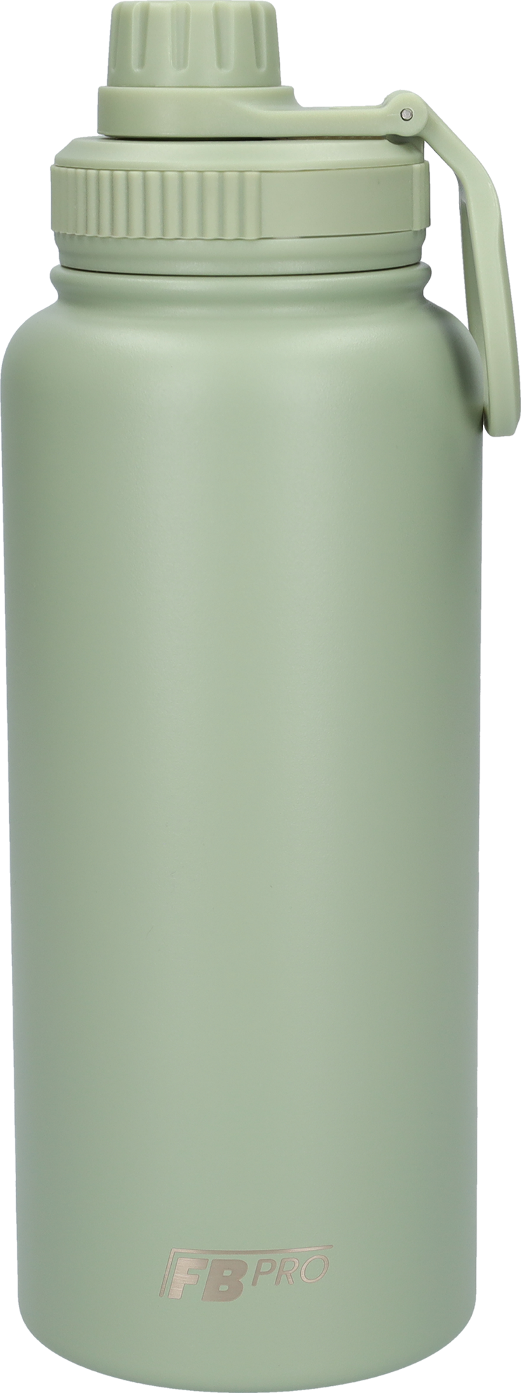 Thermos drinkfles 1 liter met extra dop - Isolerende Waterfles met draaibare drinktuit - Afgewerkt met Poedercoating - Lichtgroen