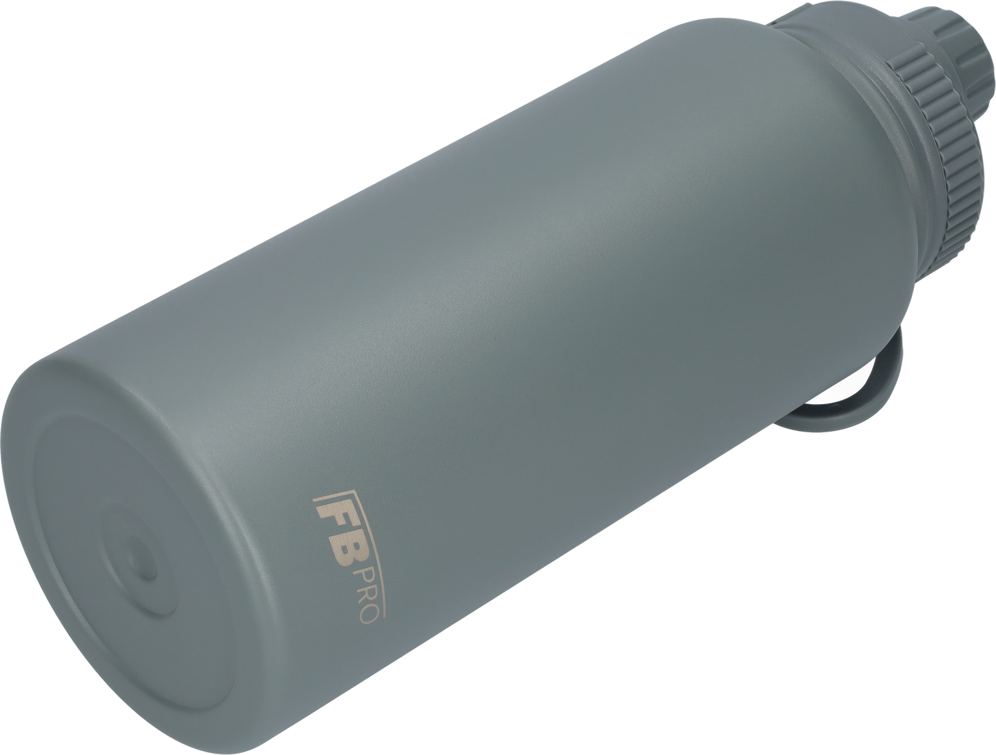 Thermos drinkfles 1 liter met extra dop - Isolerende Waterfles met draaibare drinktuit - Afgewerkt met Poedercoating - Grijs