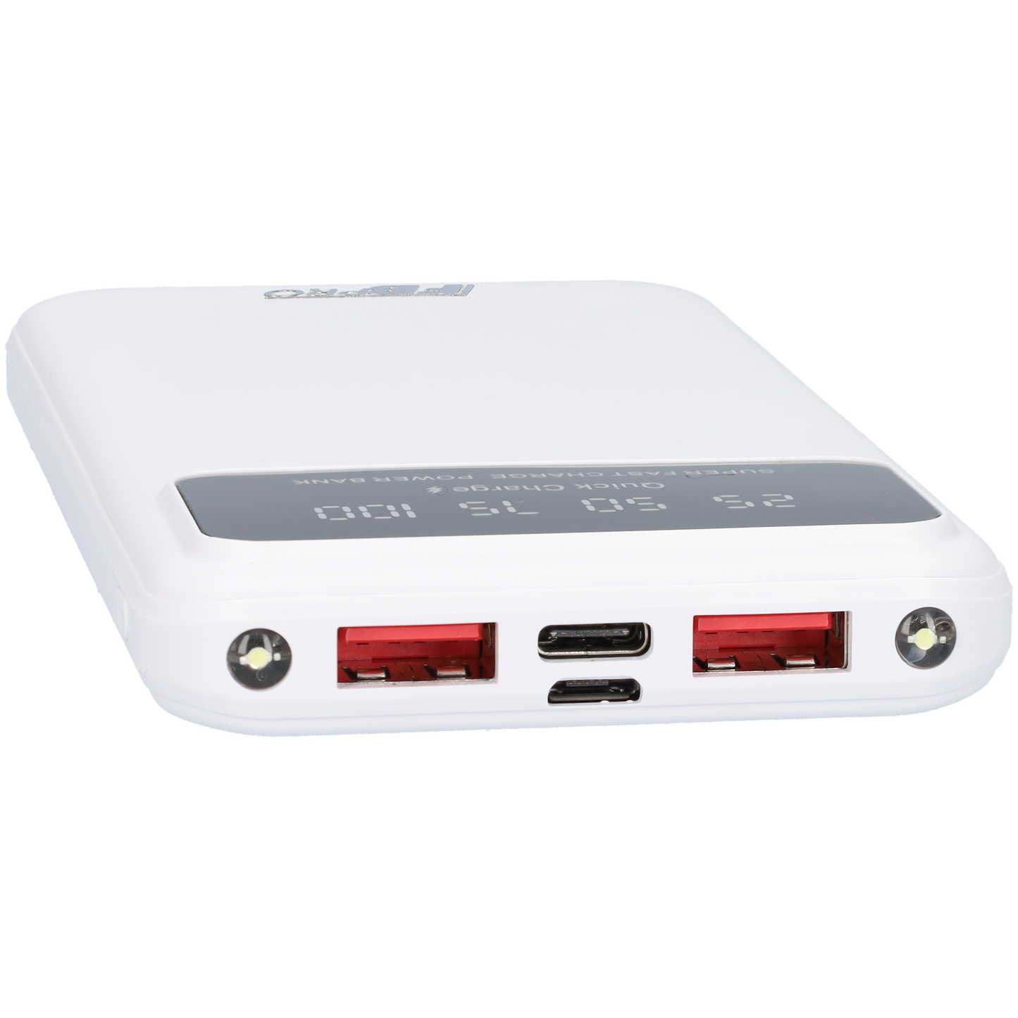 Powerbank 10000mAh - Snellader - Oplaadbescherming - 2x USB en 1x USB-C oplaadport - Wit