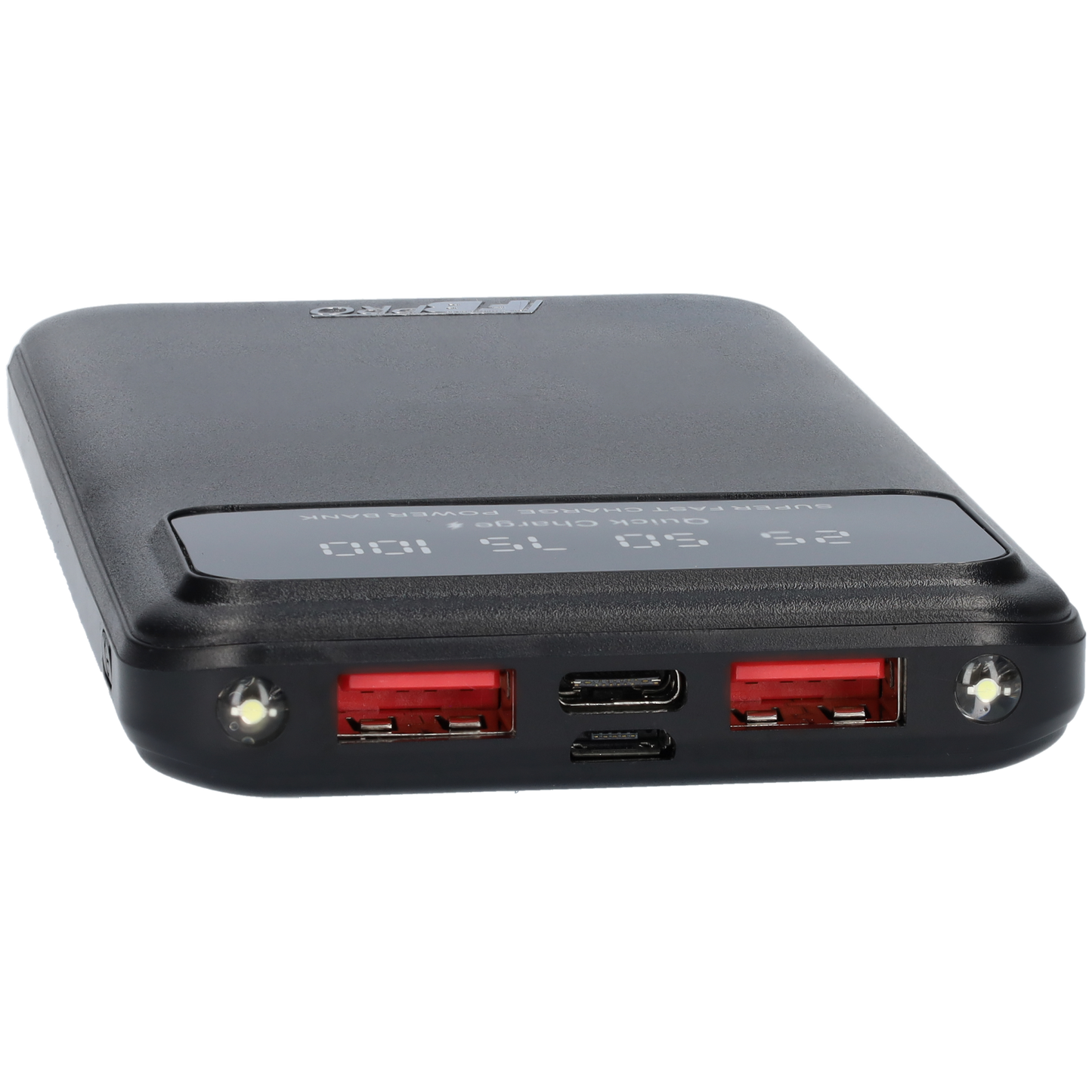 Powerbank 10000mAh - Snellader - Oplaadbescherming - 2x USB en 1x USB-C oplaadport - Zwart