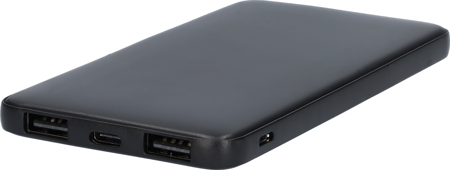 Powerbank - Snellader - Fast charger - LED Batterij display - 2-in-1 - 5000mAh - In- en output van 5V - Zwart