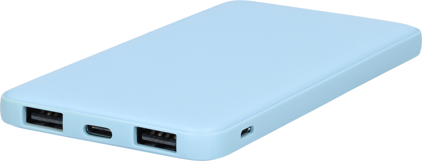 Powerbank - Snellader - Fast charger - LED Batterij display - 2-in-1 - 5000mAh - In- en output van 5V - Blauw
