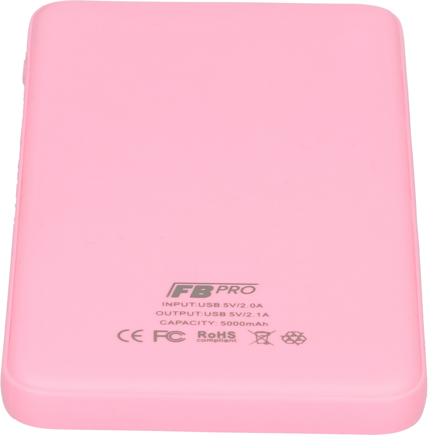 Powerbank - Snellader - Fast charger - LED Batterij display - 2-in-1 - 5000mAh - In- en output van 5V - Roze