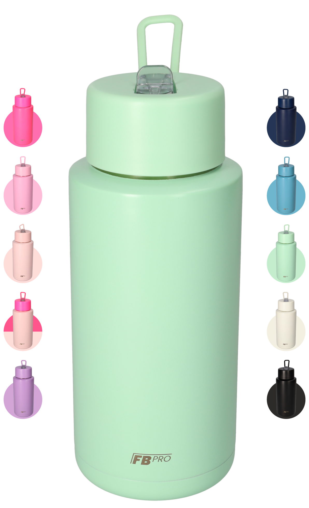 Thermosfles, Waterfles, Drinkfles – Modern & Slank Design – 1000 ml – Groen