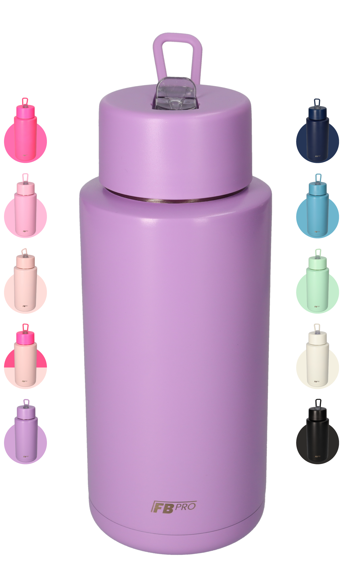 Thermosfles, Waterfles, Drinkfles – Modern & Slank Design – 1000 ml – Paars