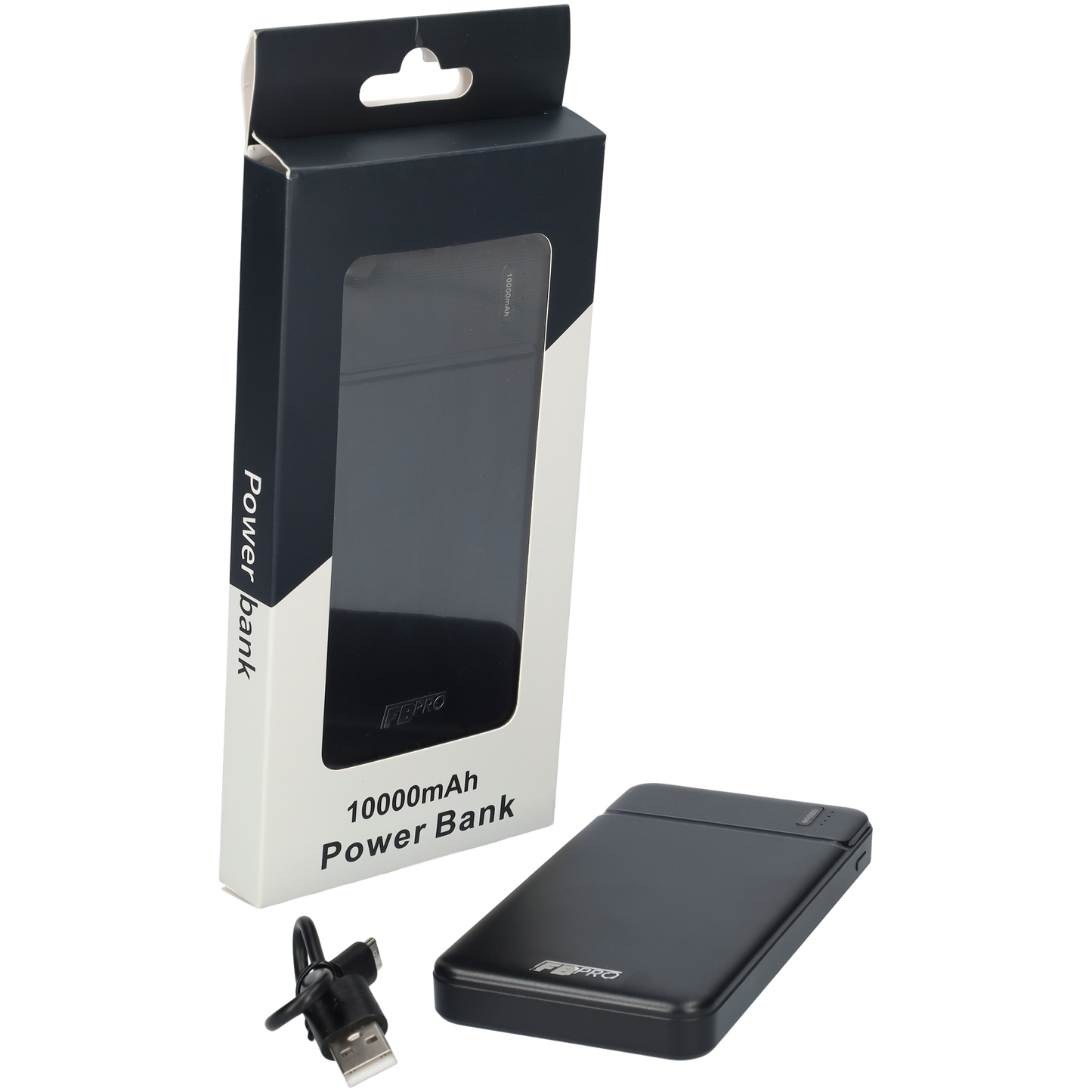 Powerbank 10.000 mAh - Oplader van 10,5 Watts - 2x USB-A, 1x USB-C, 1x Micro USB - Met LED lamp display - Zwart