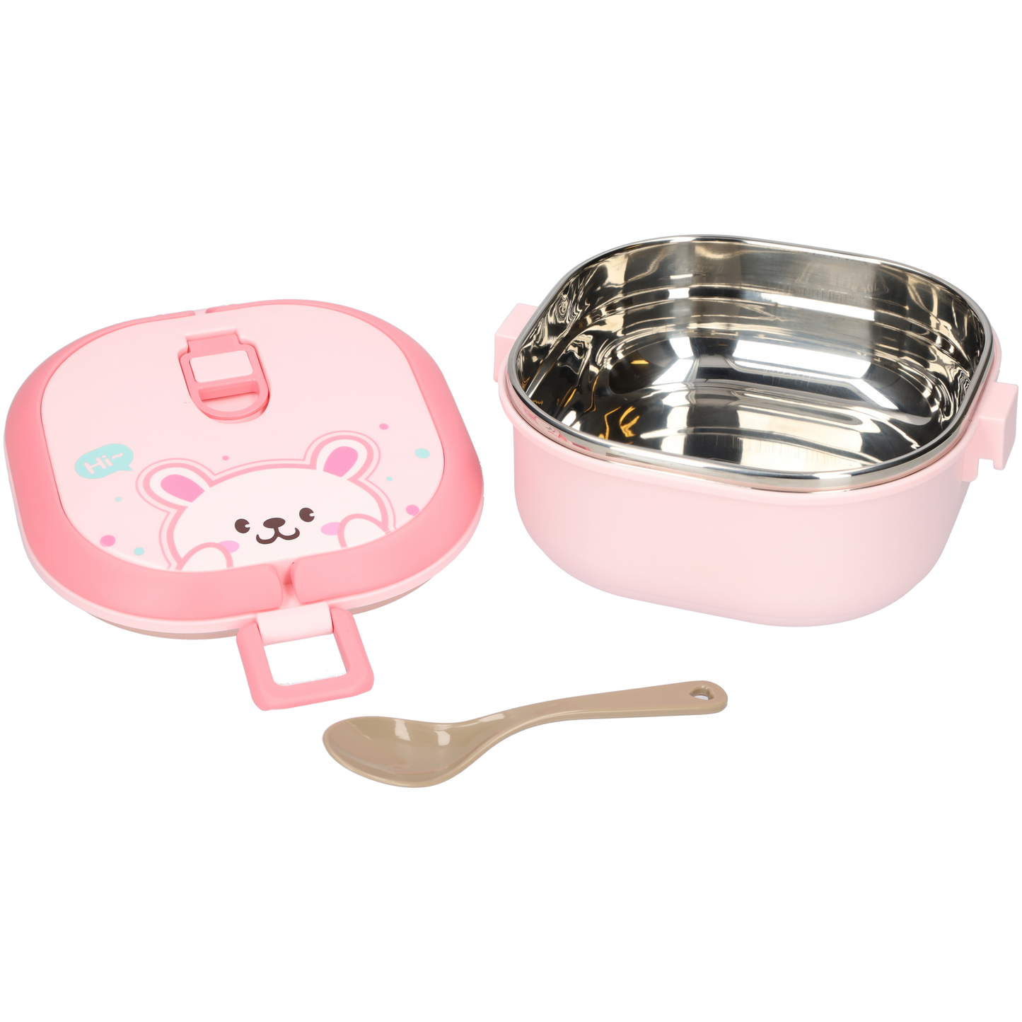 Schattige lunchbox met lepel - Luchtdicht en lekvrij - Lunchbox 700ml