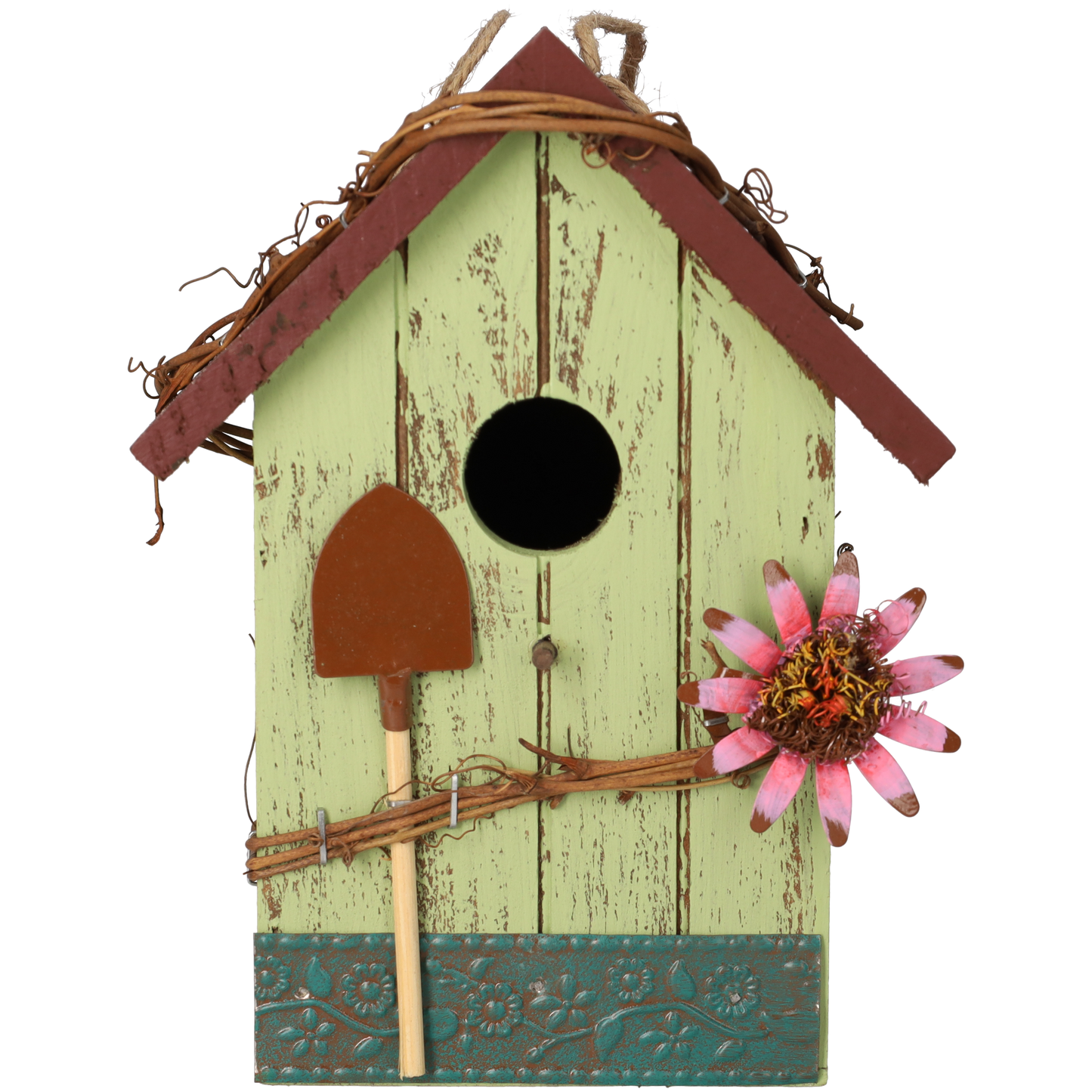 Vogelhuisje - Schattig vogelhuis voor vogels - Nestkastje - Vogelnest gemaakt van hout - Groen & Rood
