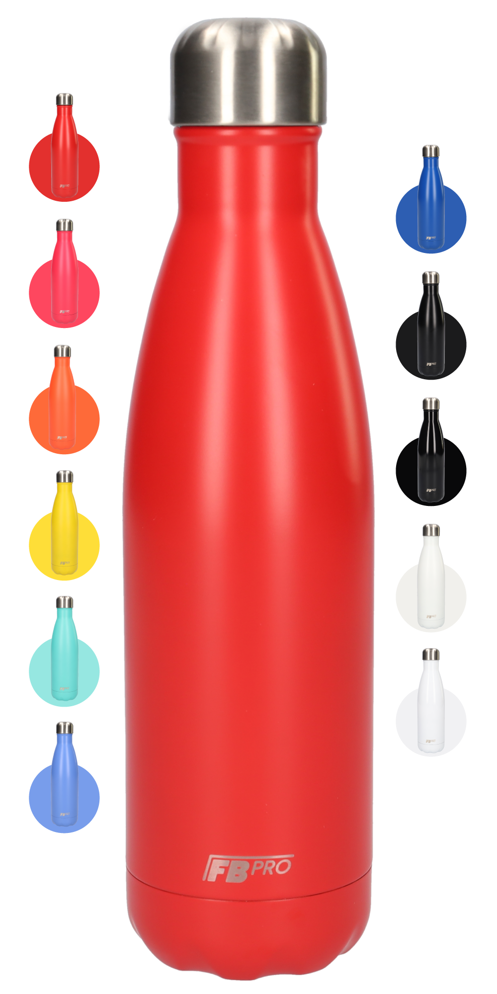 FBFS7, Thermosfles, Drinkfles, Waterfles - Dubbelwandig - 500ml - Smooth Red - Mat Rood
