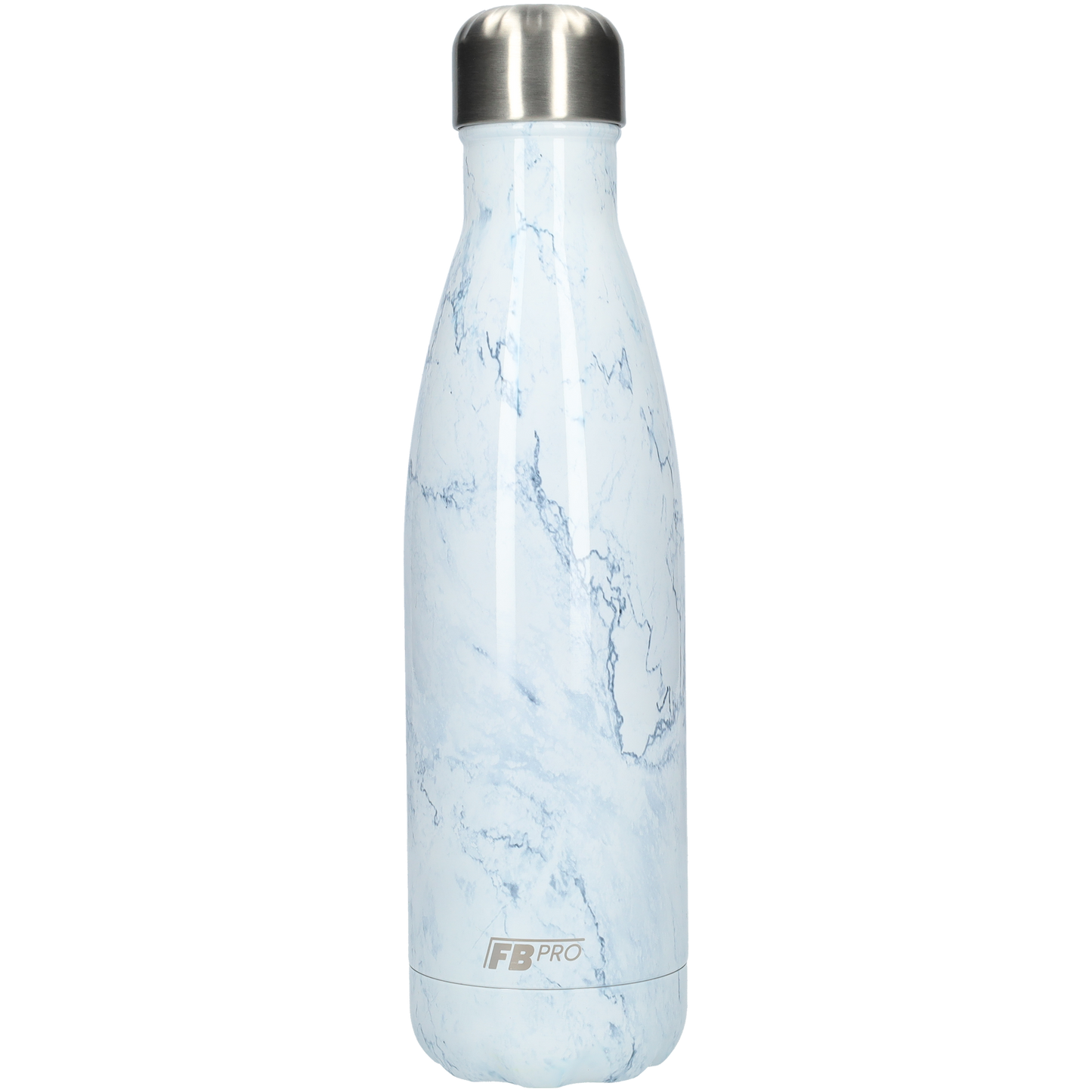 FBFS31, Thermosfles, Drinkfles, Waterfles - 500ml - Light Blue Marble - Licht Blauw Marmer