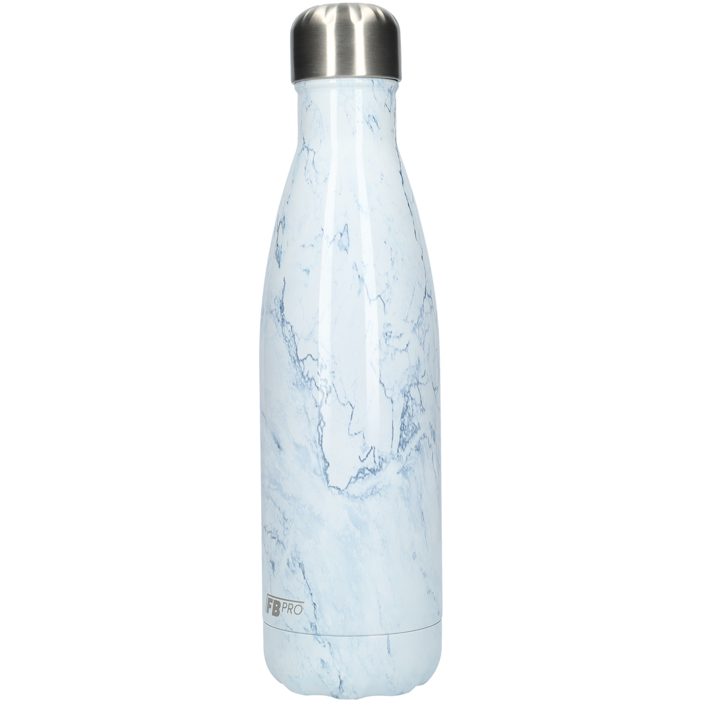 FBFS31, Thermosfles, Drinkfles, Waterfles - 500ml - Light Blue Marble - Licht Blauw Marmer