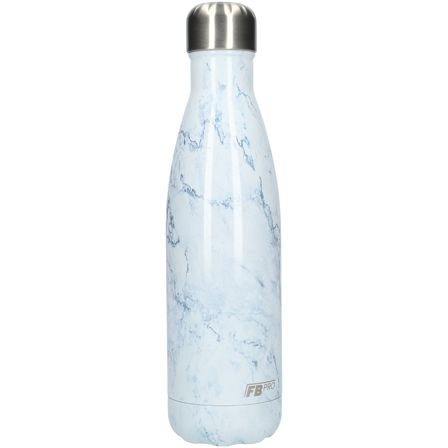 FBFS31, Thermosfles, Drinkfles, Waterfles - 500ml - Light Blue Marble - Licht Blauw Marmer