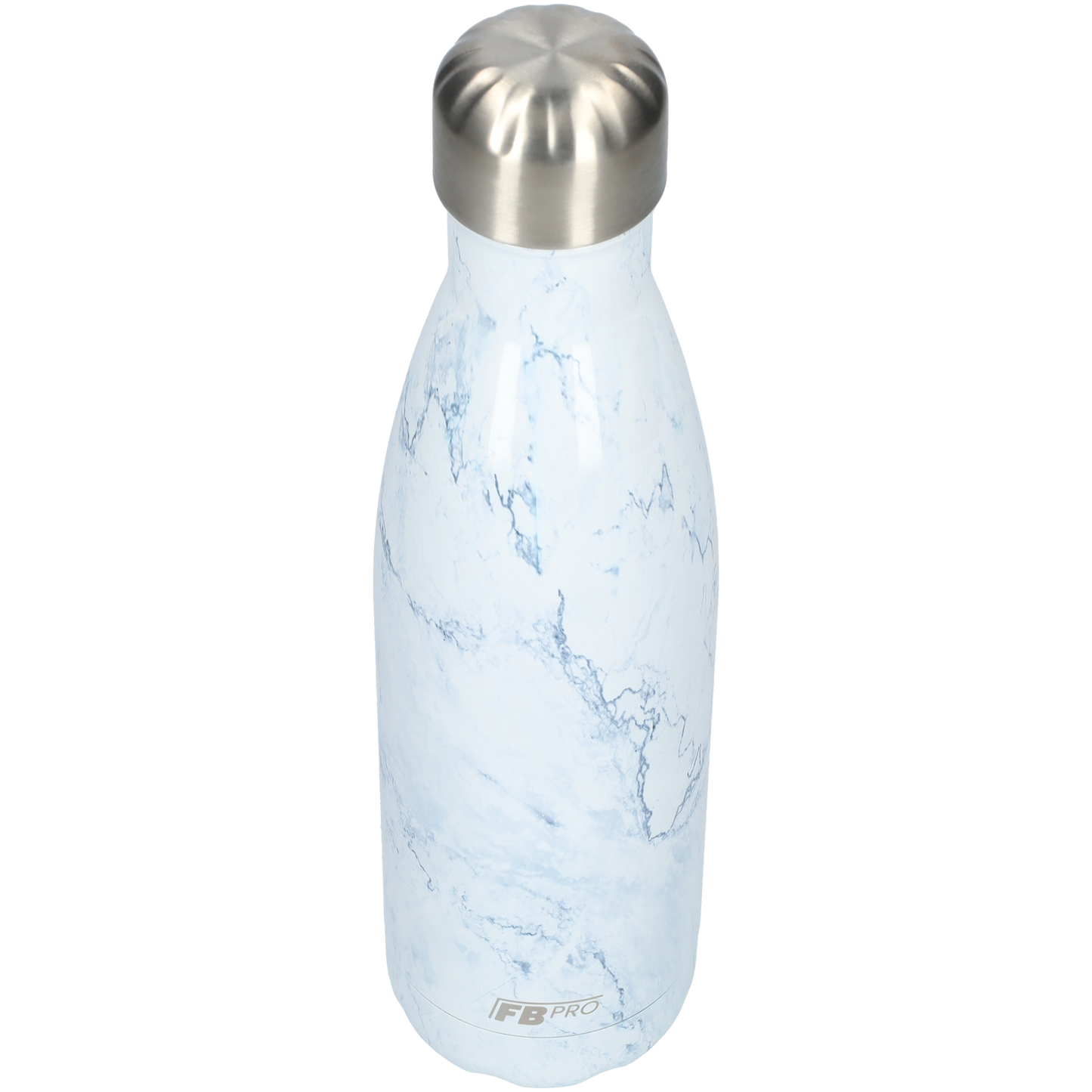 FBFS31, Thermosfles, Drinkfles, Waterfles - 500ml - Light Blue Marble - Licht Blauw Marmer