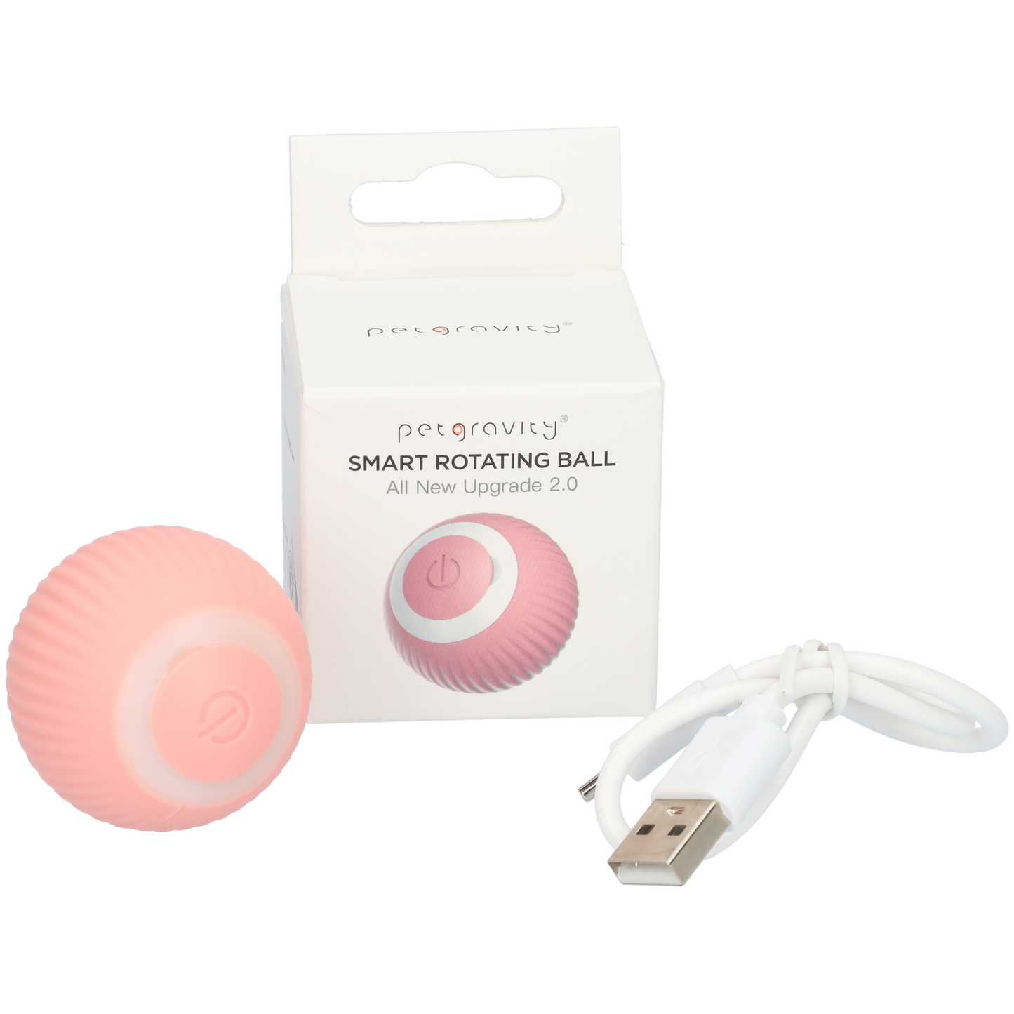Kattenspeelgoed bal met ronddraaiende lampjes! - Katten speelgoed met 2 standen - Licht roze